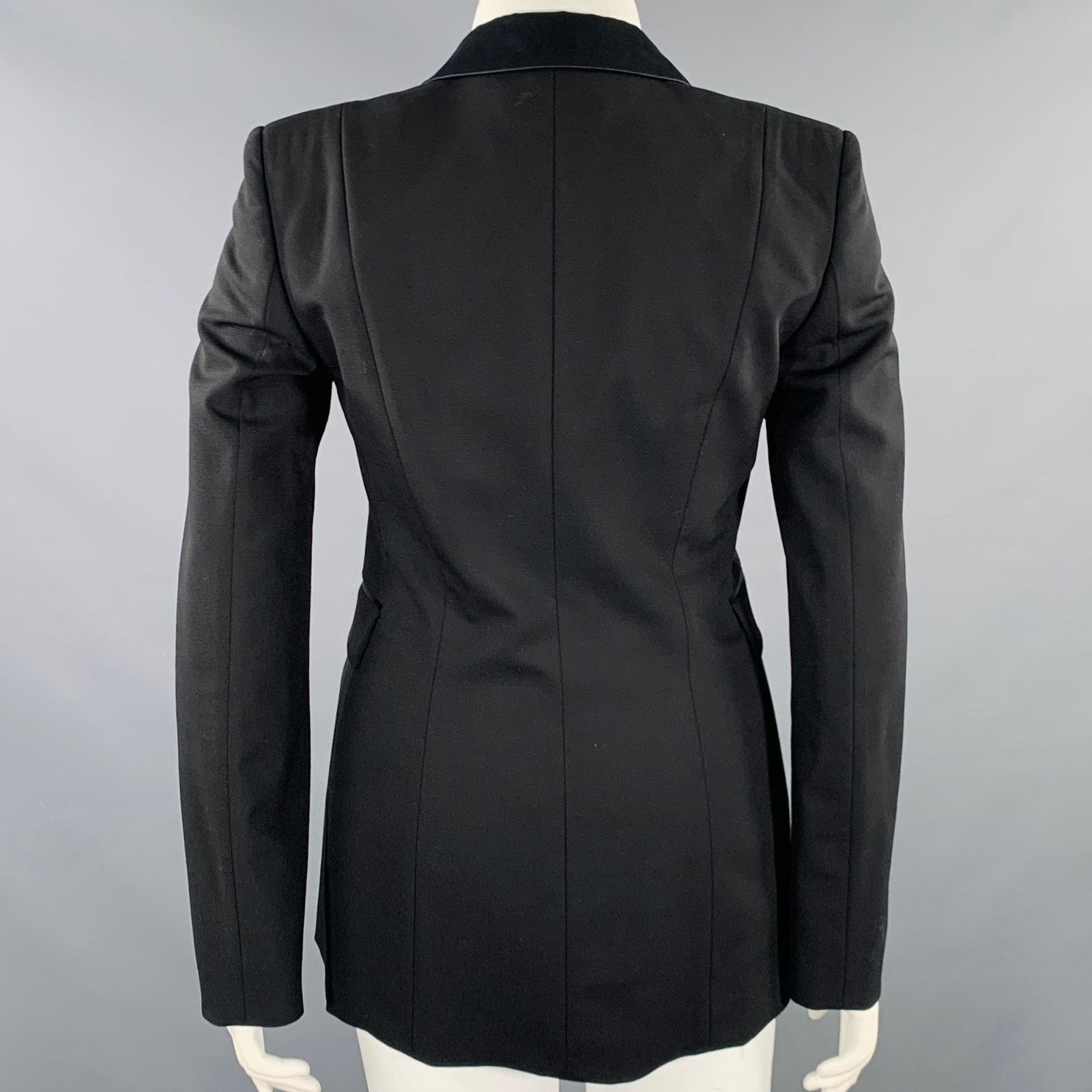 Emilio Pucci EMILIO PUCCI 12 Black Wool Mohair Sequined Jacket Blazer Size L / US 10 / IT 46 - 4 Thumbnail