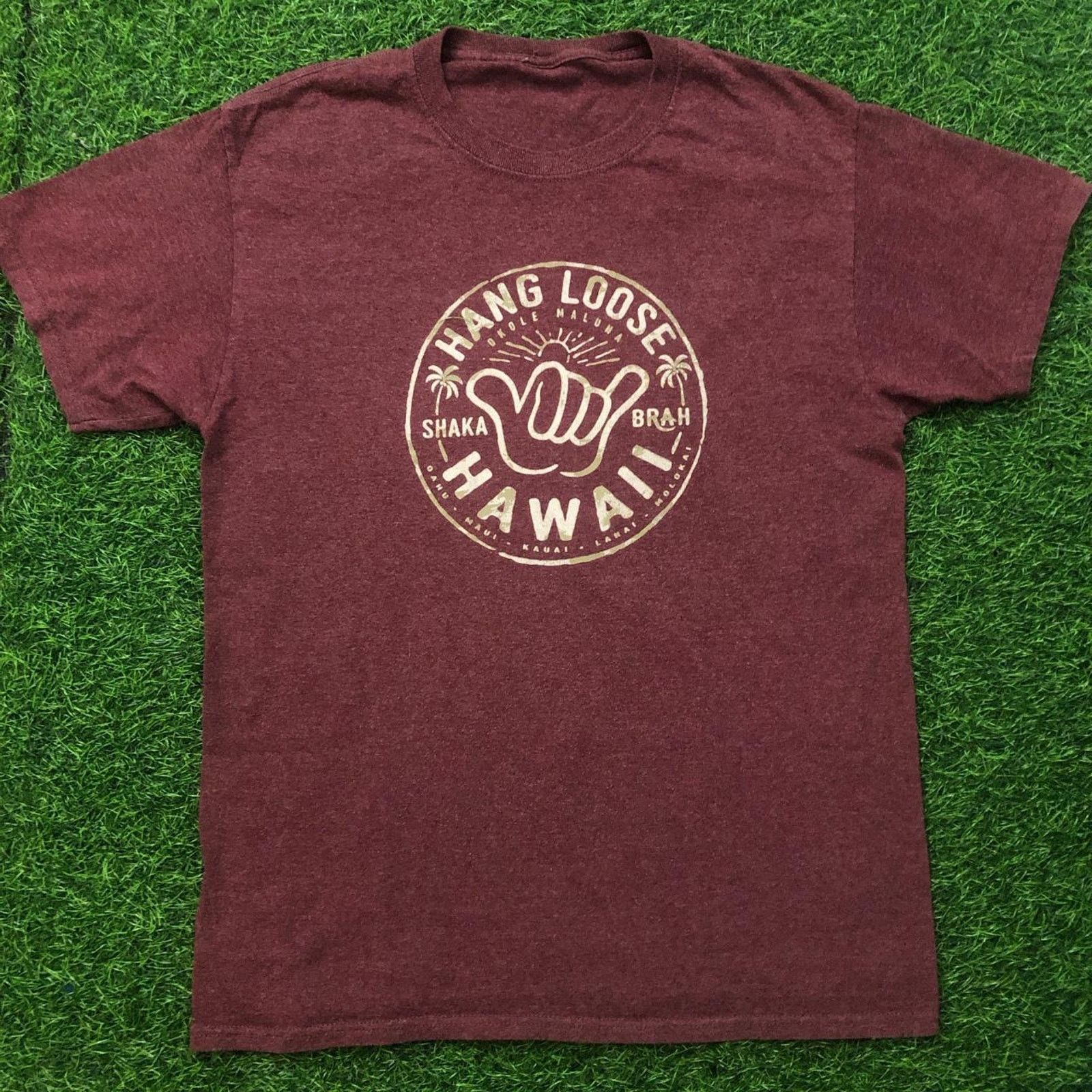 Other Maroon ‘Hang Loose’ Hawaii Graphic Tee Size US S / EU 44-46 / 1 - 1 Thumbnail
