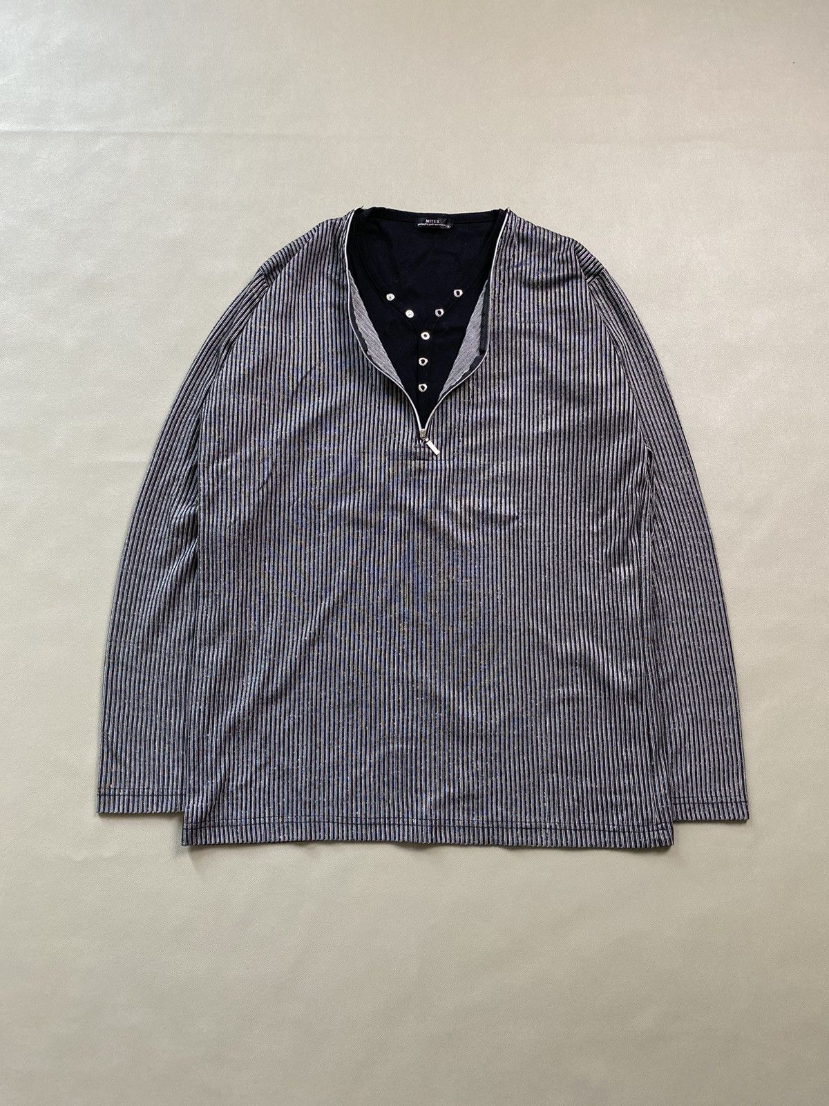 14th Addiction × KMRii × Yasuyuki Ishii Mitex Gothic Rock Double Layer Zip Longsleeve Size US XL / EU 56 / 4 - 1 Thumbnail