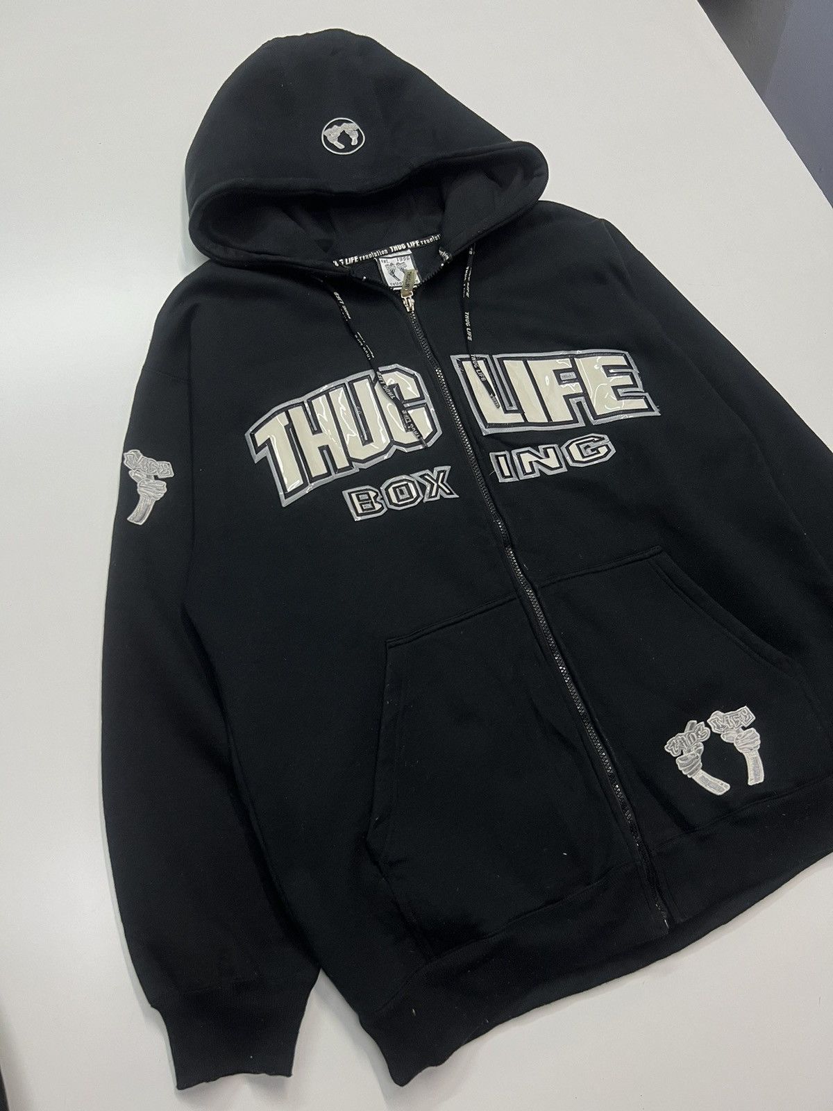Japanese Brand THUG LIFE BOXING HOODIE Size US XL / EU 56 / 4 - 2 Thumbnail