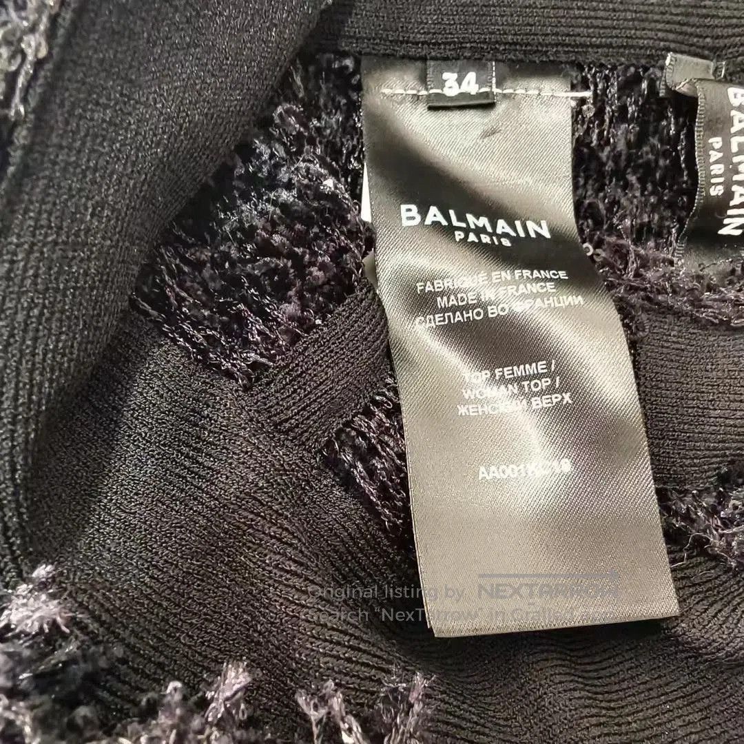 Balmain BALMAIN Button-Embellished Tweed Camisole. Size XXS / US 00 / IT 34 - 6 Thumbnail
