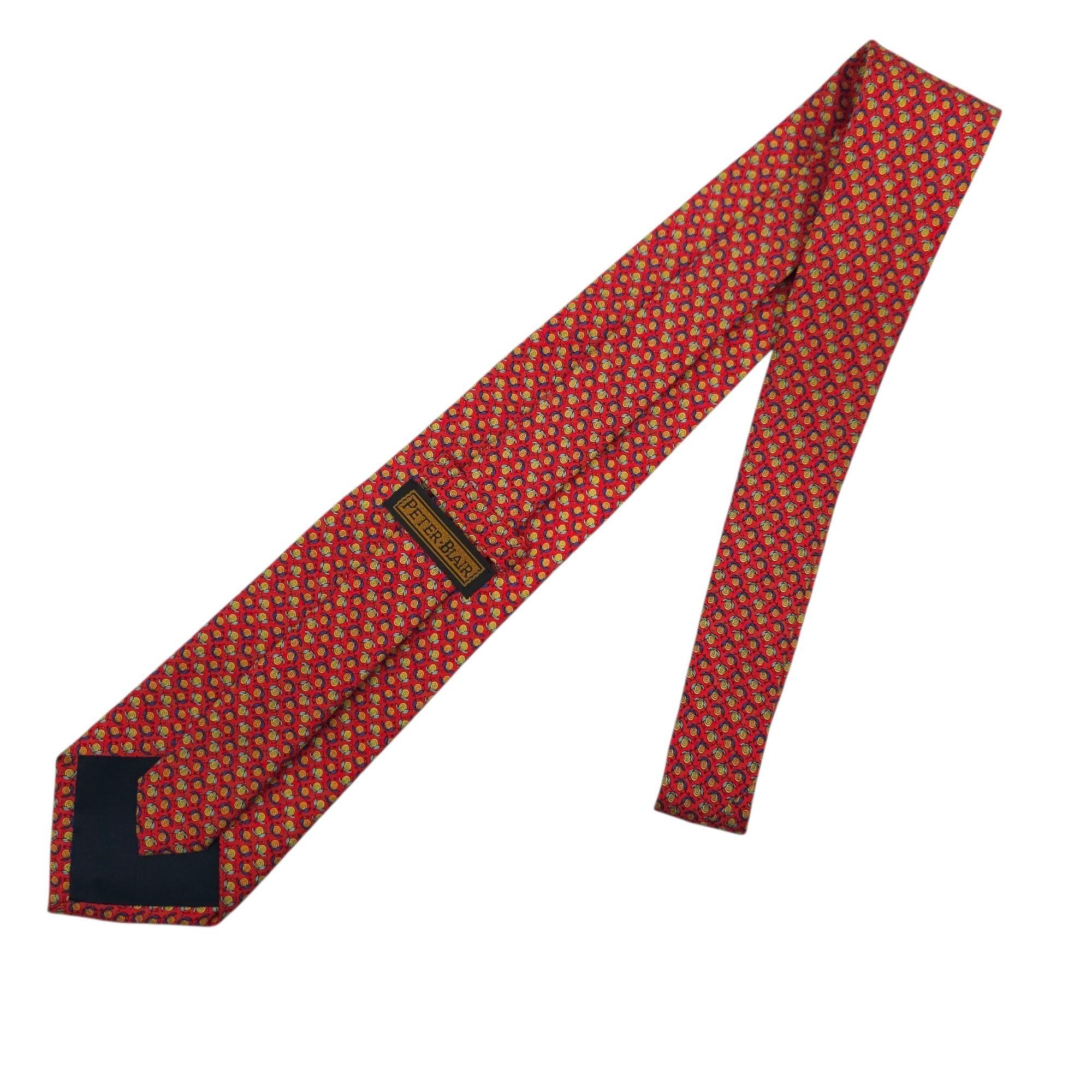 Other Peter Blair Silk Tie 100% Silk Red Floral Swirls Classic Size ONE SIZE - 6 Thumbnail