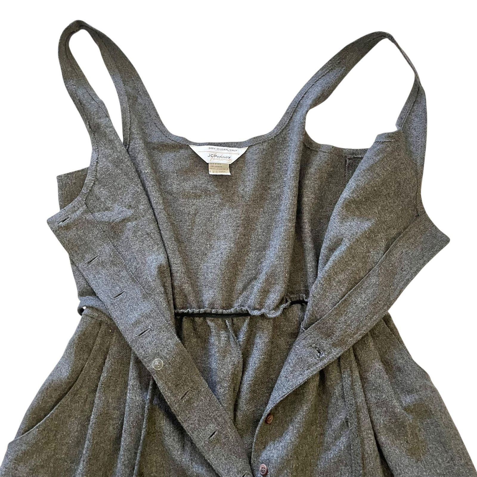 JCPenney × Vintage Vintage 70s JCPenney Gray Sleeveless Midi Wide-Leg Jumpsuit Size 27" / US 4 / IT 40 - 5 Thumbnail