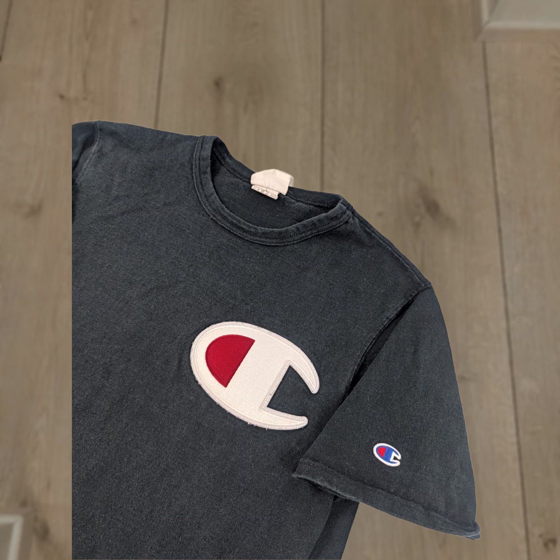 Champion Champion Shirt M Black Reverse Weave Logo Short Sleeve T-Shirt Mens Regular Casual Cotton Knit Crew Neck Size US M / EU 48-50 / 2 - 1 Thumbnail