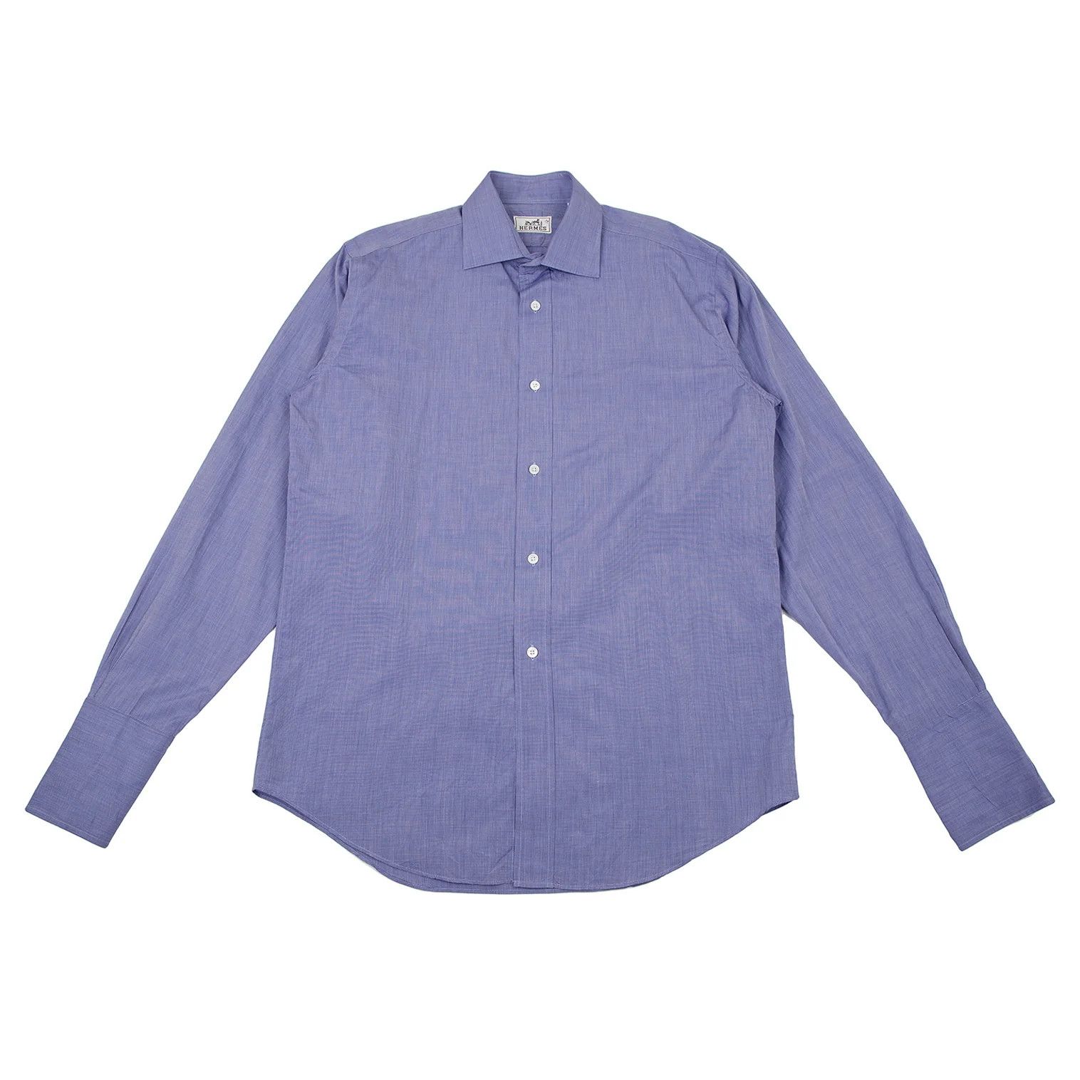 Hermes Cotton Double Cuff Shirt in Blue, Size 40 Size US XXS / EU 40 - 1 Thumbnail
