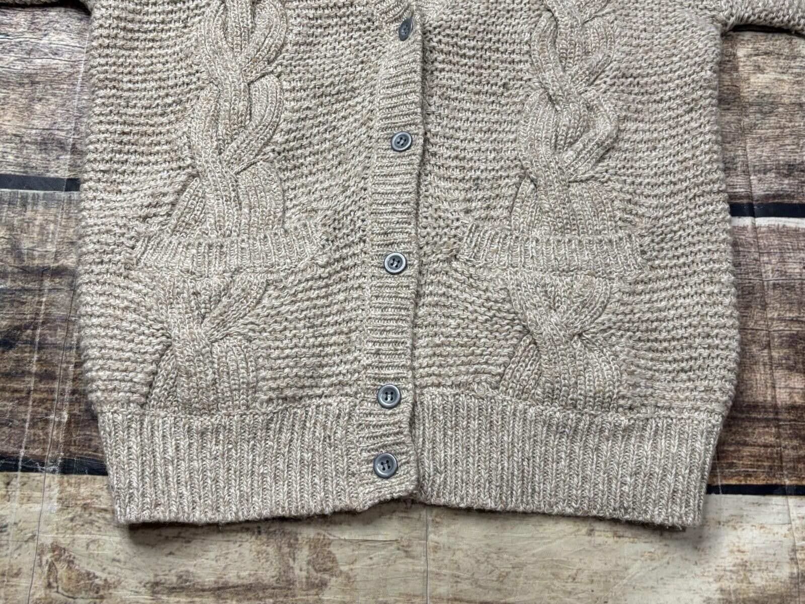 Other VTG Lizwear Cardigan Sweater Womens S Chunky Cable Knit Wool Size S / US 4 / IT 40 - 5 Thumbnail