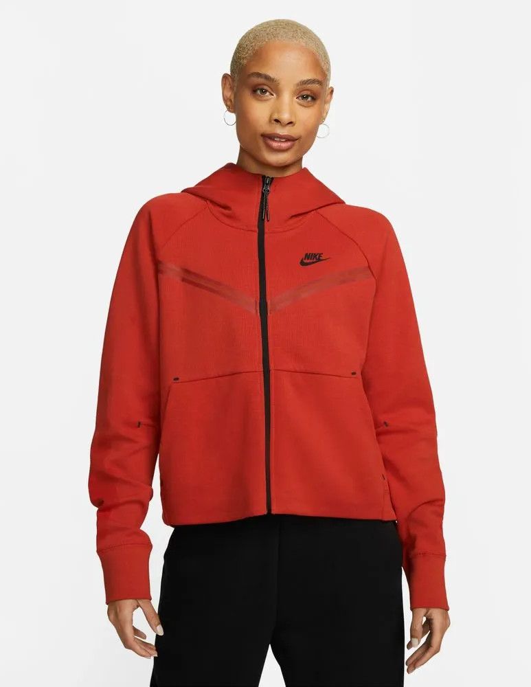 Nike Nike Women s Red Tech Fleece Windrunner Full Zip Hoodie Grailed