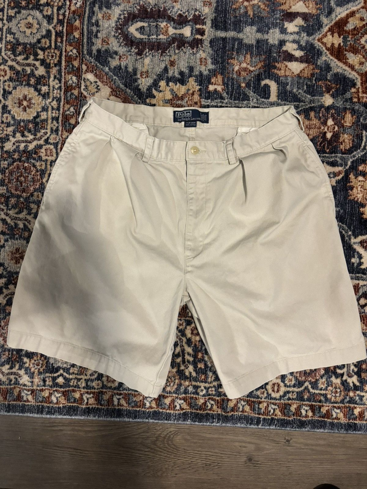 Polo Pleated Khaki Shorts