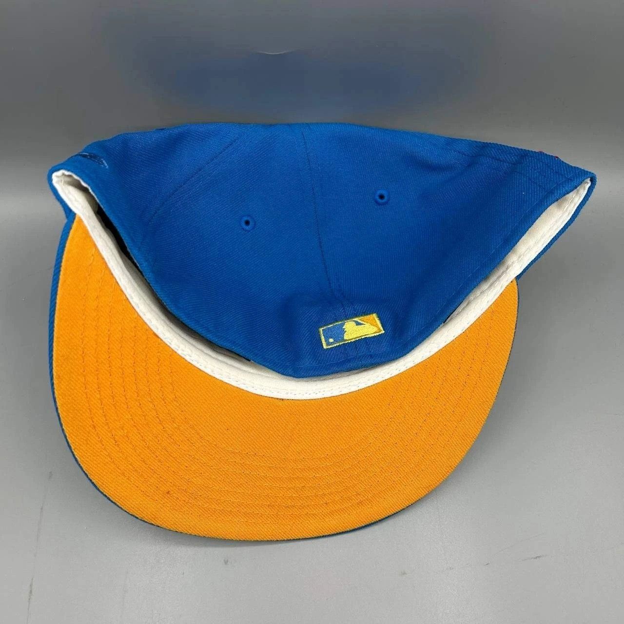 New Era Chicago Cubs Hat Men 7 3/8 Blue Orange MLB Fitted Cap Size ONE SIZE - 4 Thumbnail