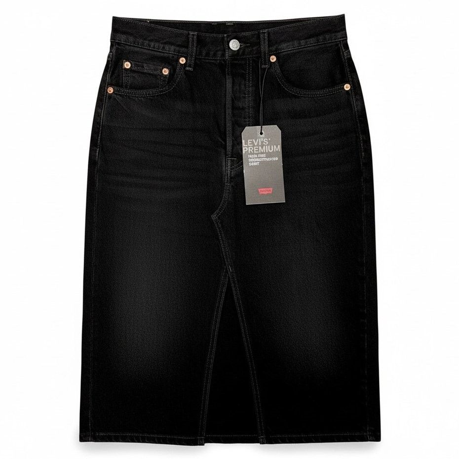 Levi's Levi's Premium High Rise Deconstructed Midi Skirt Raw Hem 26 Size 26" / US 2 / IT 38 - 1 Thumbnail