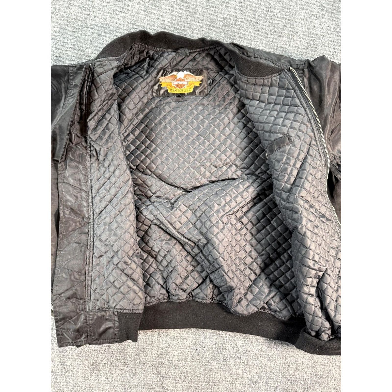 Harley Davidson Harley-Davidson Jacket Mens Large Black Bomber Quilted Lined Zip Pocket Flight Size US L / EU 52-54 / 3 - 4 Thumbnail