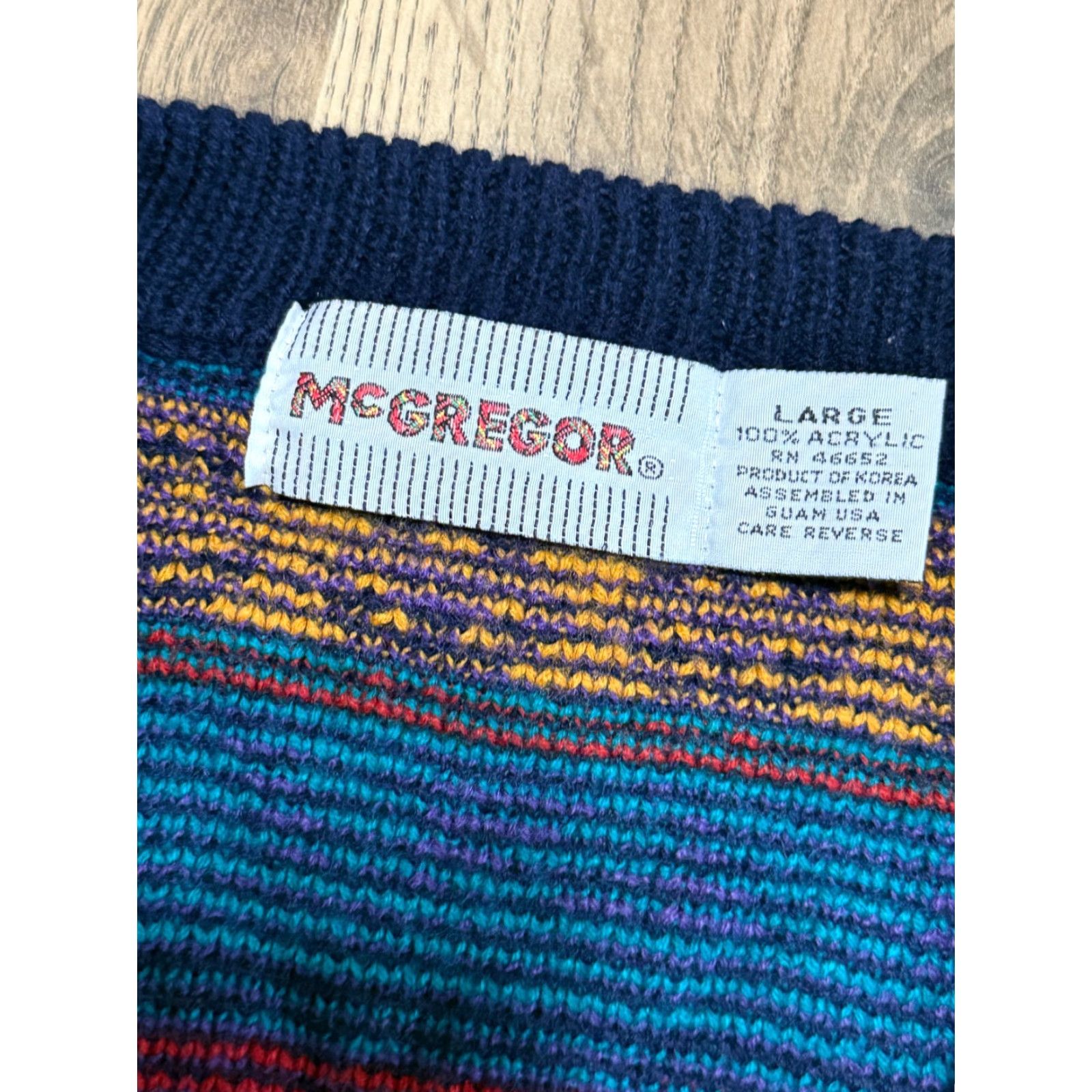 McGregor McGregor Sweater Mens Size Large Blue Purple Black Yellow Button Up Cardigan Knit MENS Cardigan Regular Fit Casual Season Fall Spring Summer Size US L / EU 52-54 / 3 - 5 Thumbnail