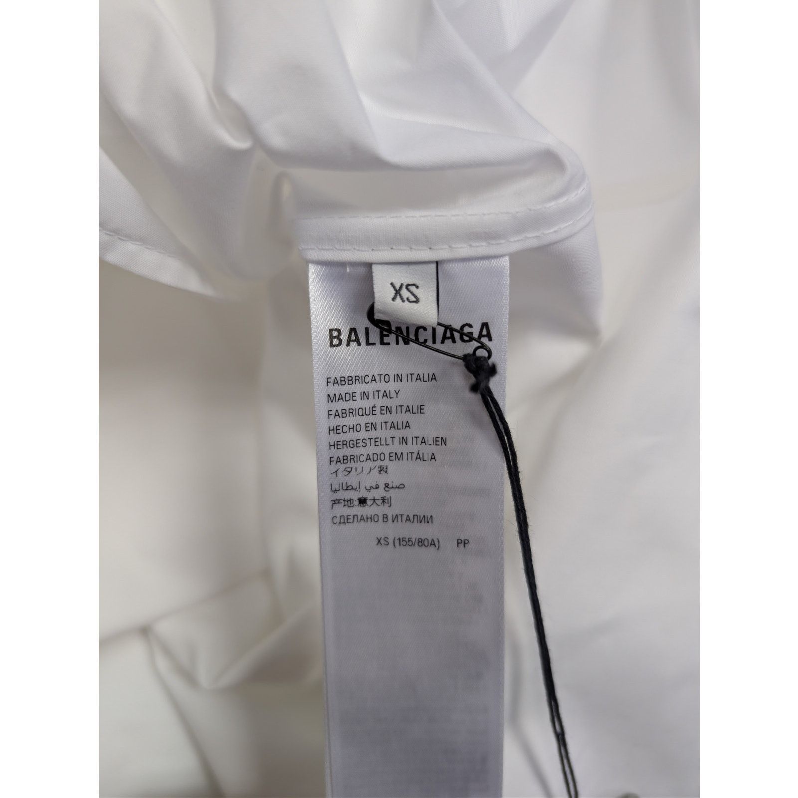 Balenciaga o1rshd1 Cotton Poplin Long-Sleeved Outerwear Shirt in White Size US XS / EU 42 / 0 - 15 Thumbnail