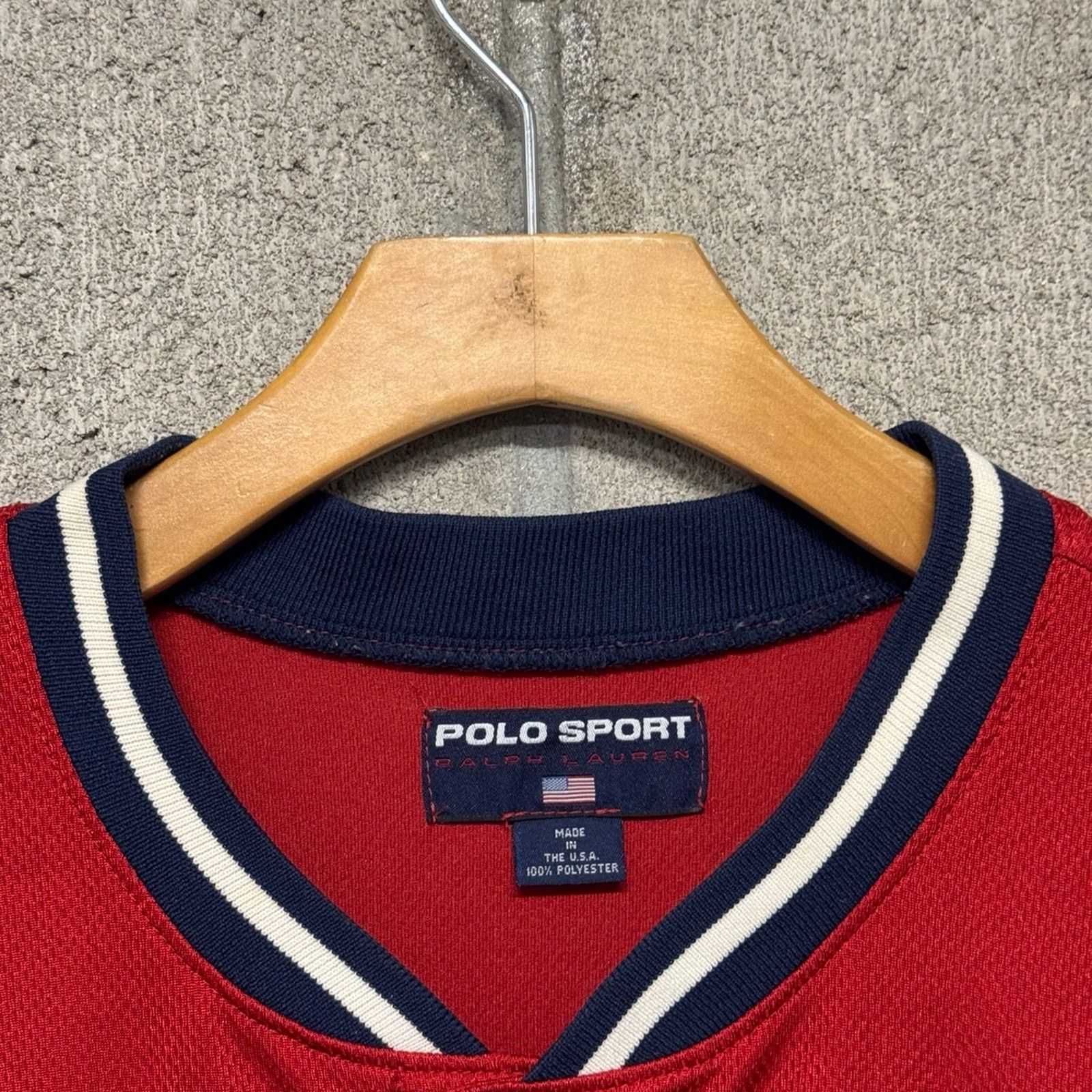 Polo Ralph Lauren Vintage Polo Sport Ralph Lauren button up Jersey xl red blue Size US XL / EU 56 / 4 - 4 Thumbnail