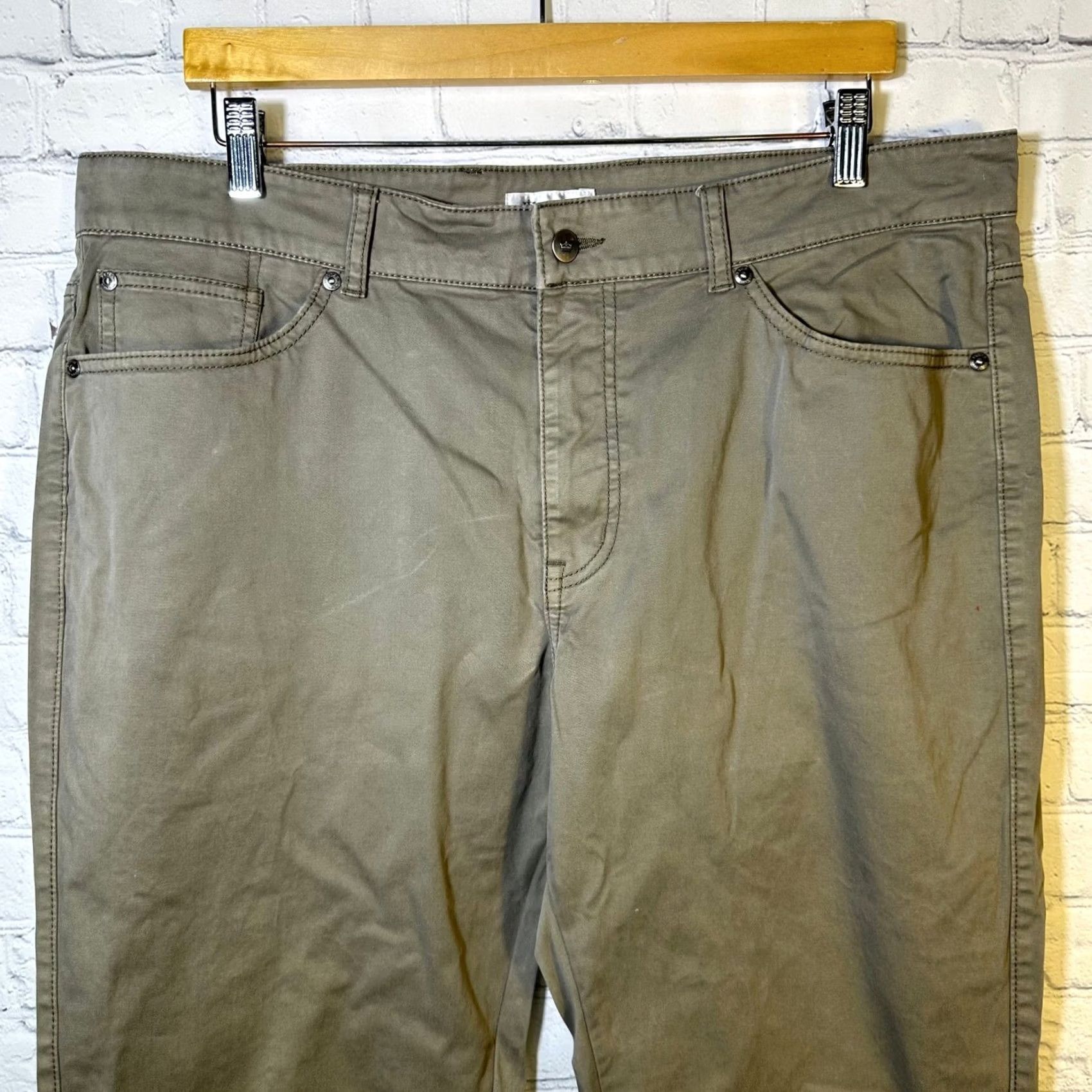 Peter Millar Peter Millar Pants Mens 5 Pocket Straight Leg Cotton Twill 38 Green Taupe Casual Chino Jeans Vintage? No Size US 37 - 2 Thumbnail
