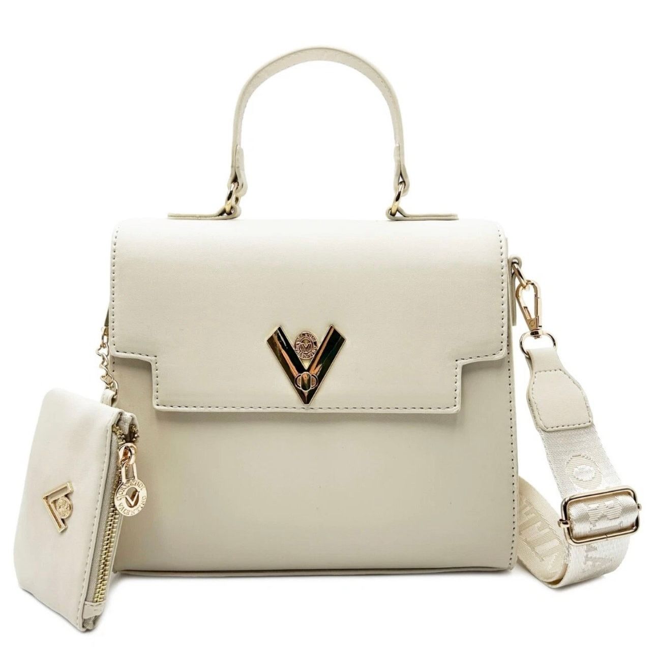 Other Valentino Orlandi Satchel Logo Bag Matching Wallet Beige Size ONE SIZE - 3 Thumbnail