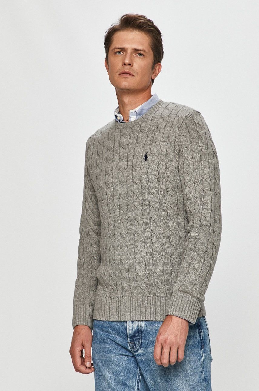 Polo Ralph Lauren Polo Ralph Lauren Cable Knit Cotton Sweater Gray M Size US M / EU 48-50 / 2 - 4 Thumbnail