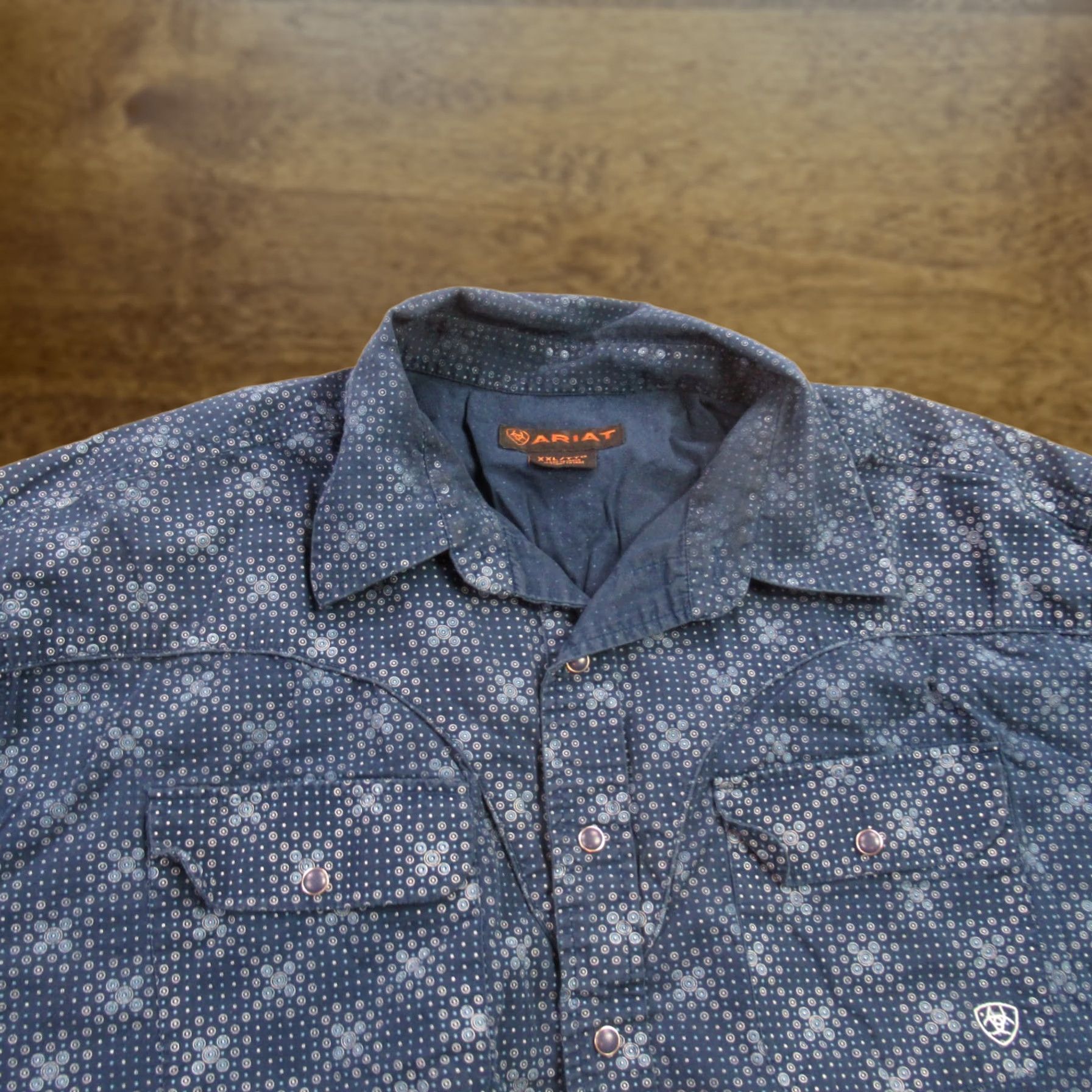 Ariat Ariat Shirt Mens 2XL Long Sleeve Snap Front Pockets Western Casual Lightweight Blue Cotton Button-Up Shirt Mens Regular Size US XXL / EU 58 / 5 - 1 Thumbnail