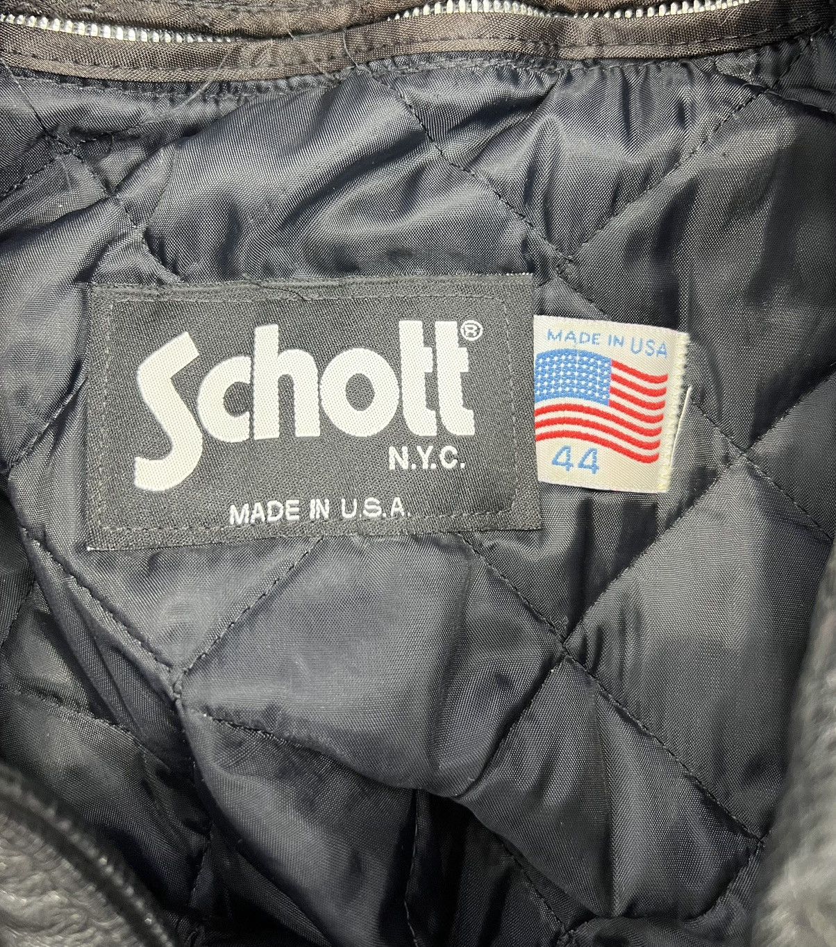 Schott Heavy Leather Jacket Schott NYC USA Vintage Heavy Leather Size US XL / EU 56 / 4 - 9 Thumbnail