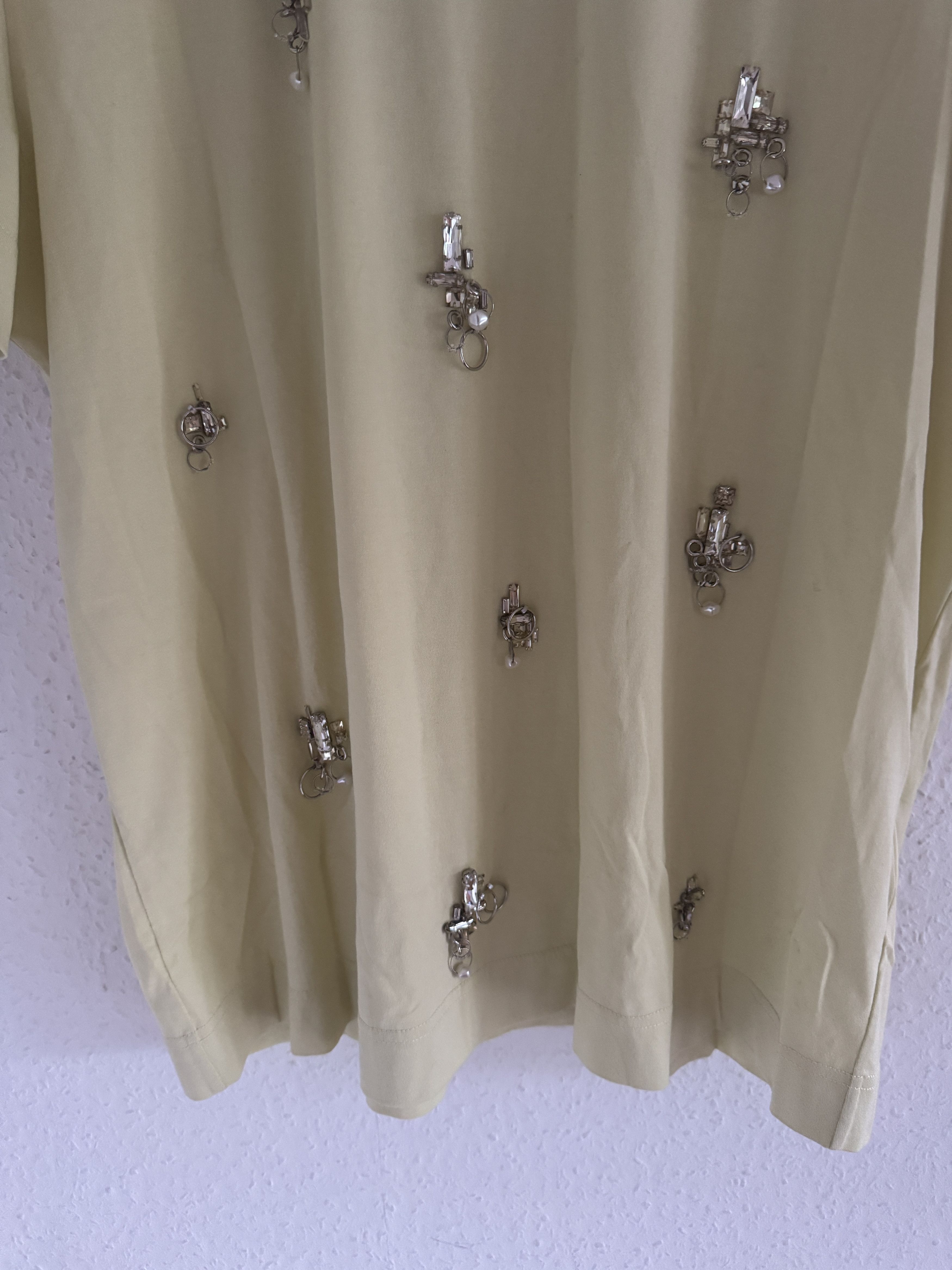 Givenchy Crystal Piercing Embellished Tee Lemonade Yellow Size US M / EU 48-50 / 2 - 6 Thumbnail