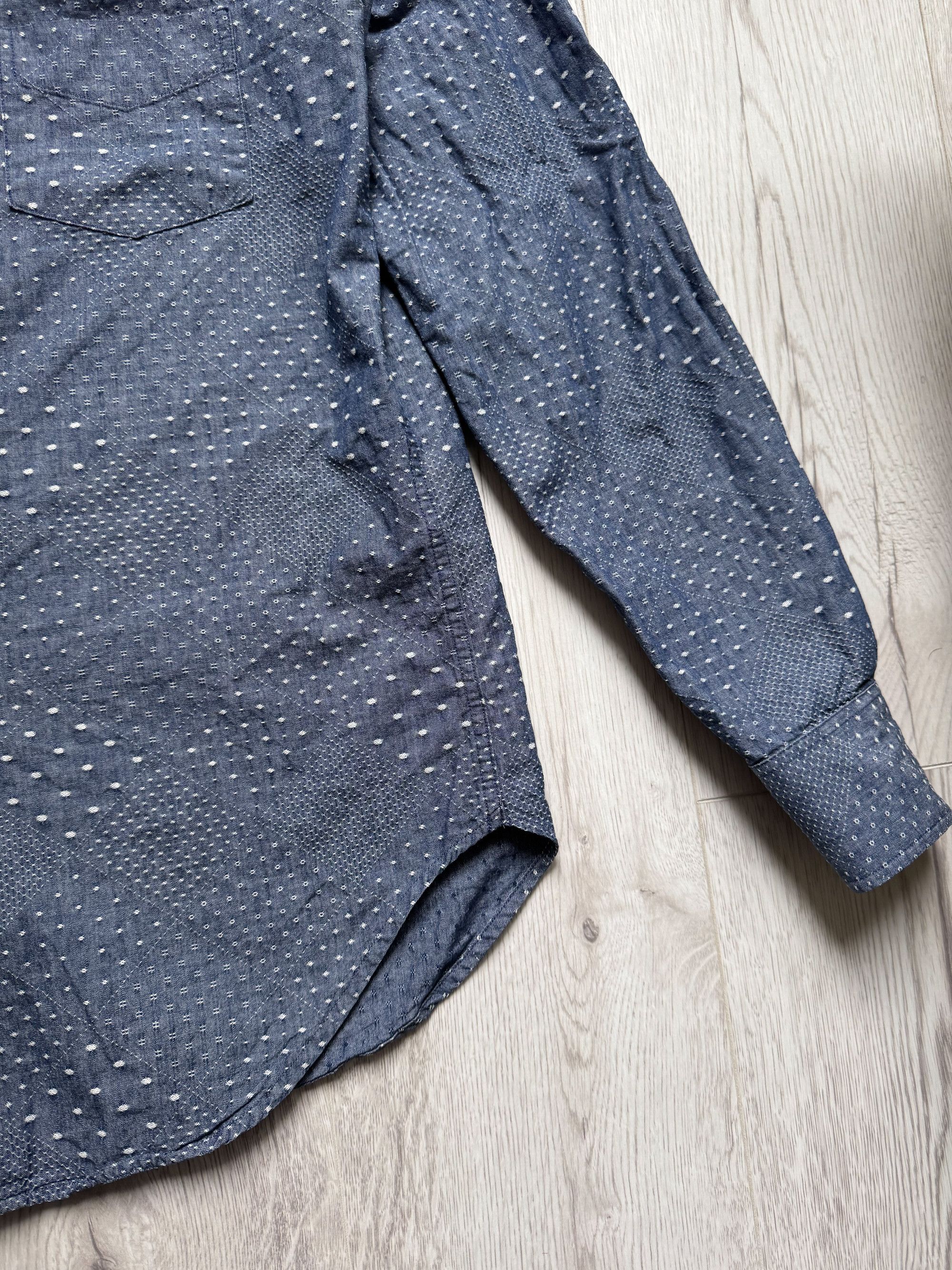 Our Legacy Japanese Cotton Polka Dot Jacquard Indigo Blue Shirt Size US M / EU 48-50 / 2 - 3 Thumbnail