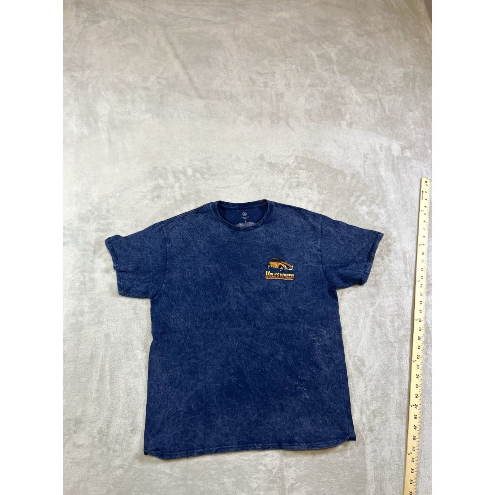 Vintage Volkswagen T-Shirt Navy Blue Short Sleeve Size L Graphic Print Logo Crew Neck Men Pink? Wait. Size US L / EU 52-54 / 3 - 2 Thumbnail