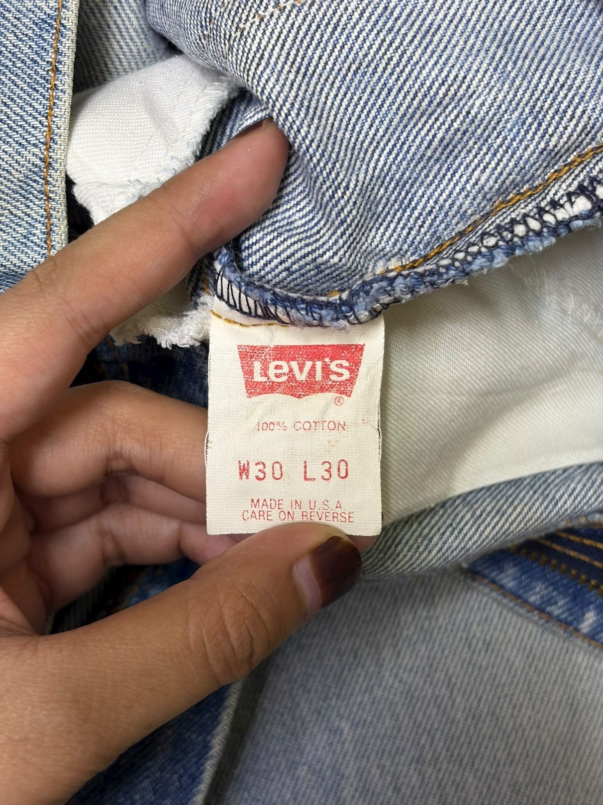 Levi's Vintage 90s Levis 505 Orange Tab Mud Wash Distressed Jeans Size US 28 / EU 44 - 5 Thumbnail