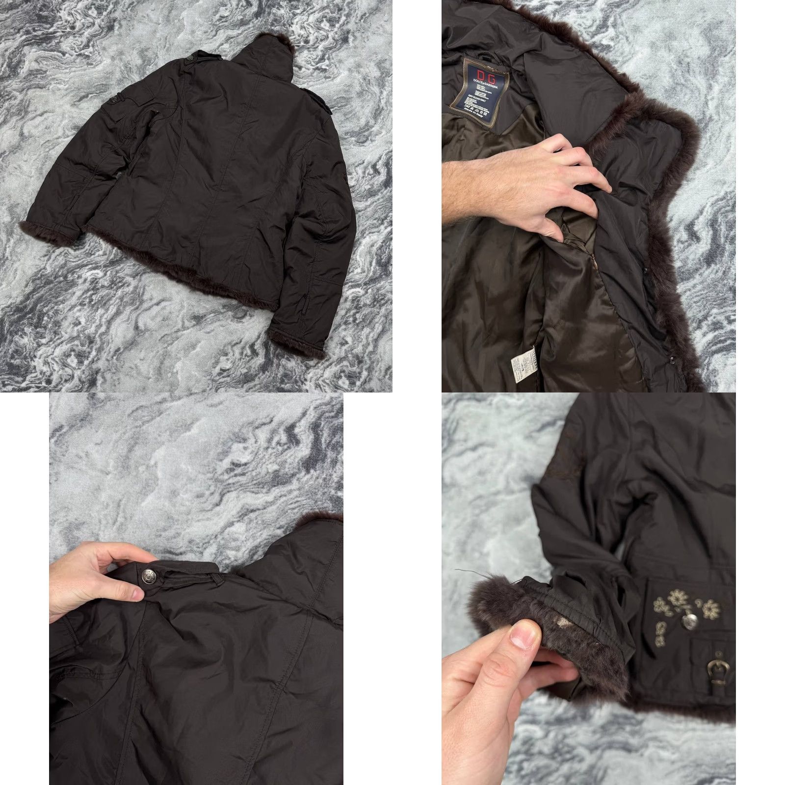 Dolce & Gabbana VINTAGE Dolce&Gabbana Jacket Real Fur 2XL Womens Brown Fur Lining Regular Size Vintage Primera? Wait, cannot add extra. Size XXL / US 16-18 / IT 52-54 - 9 Thumbnail