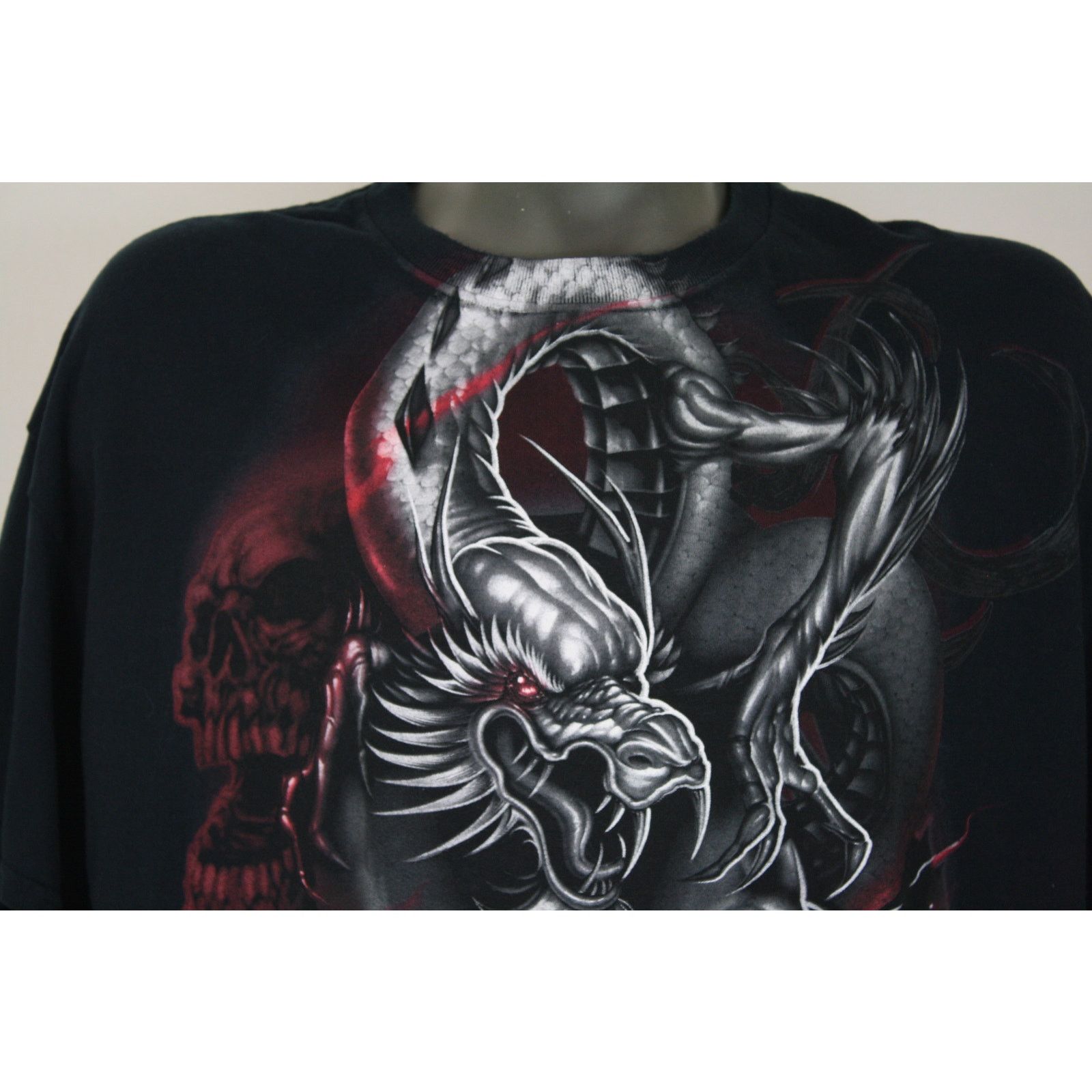 Liquid Blue × Vintage Y2K Skull Snake Dragon T Shirt Mens XL Goth Biker Grunge Size US XXL / EU 58 / 5 - 2 Thumbnail