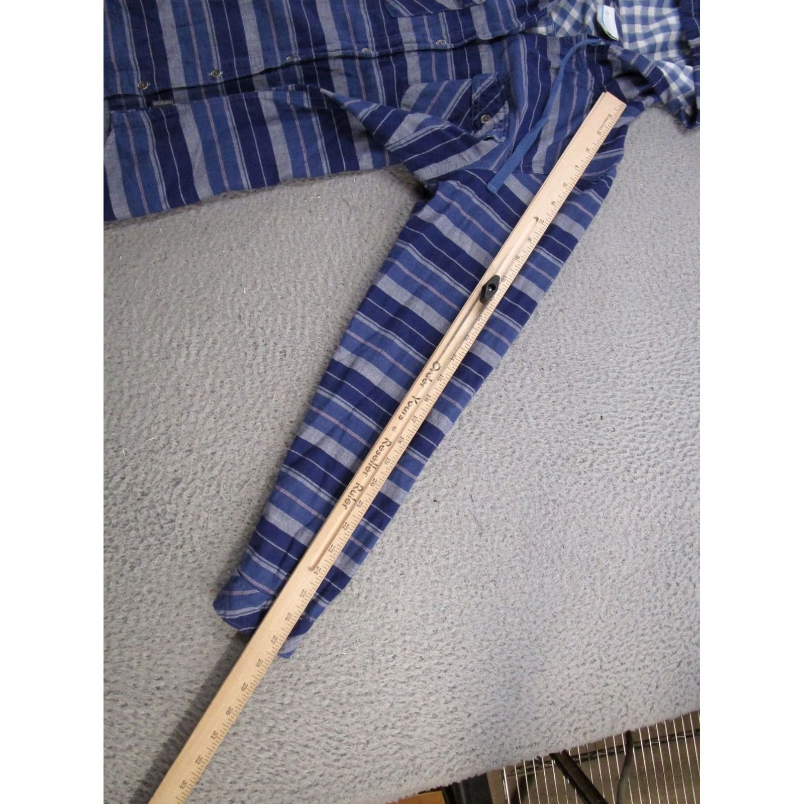 Vintage Columbia Button-Up Hooded Shirt Striped Blue Womens M Lightweight Outdoors Shirt Size M / US 6-8 / IT 42-44 - 7 Thumbnail