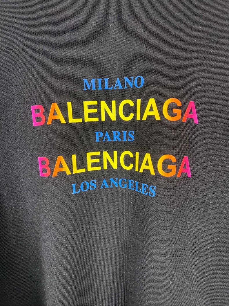 Balenciaga Balenciaga Black Hoodie Rainbow Slogan logo Size US XS / EU 42 / 0 - 4 Thumbnail