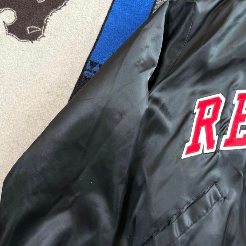 Holloway VINTAGE Detroit Red Wings Bomber Satin Jacket NHL 90s Black Red Men XL Front Snap Closure Jacket Size US XL / EU 56 / 4 - 6 Thumbnail