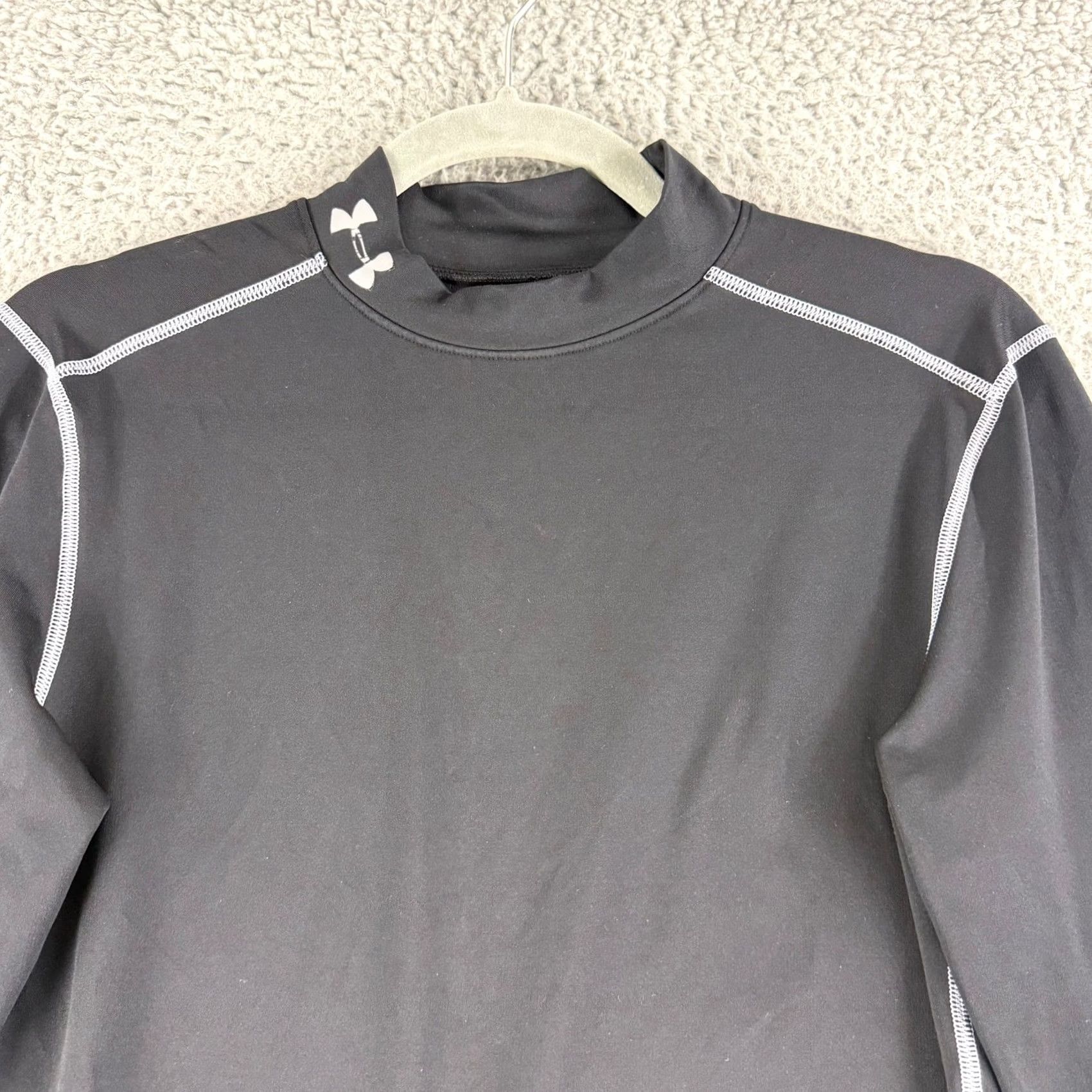 Under Armour Under Armour ColdGear Shirt Mens M Black Mock Neck Long Sleeve Compression Shirt Size US M / EU 48-50 / 2 - 2 Thumbnail