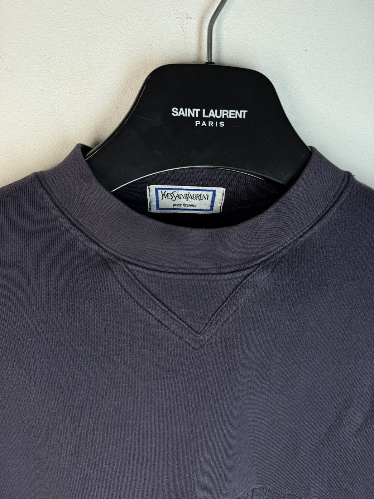 Yves Saint Laurent 90’s YSL Sweatshirt Big Logo YSL Sweater Navy Size US M / EU 48-50 / 2 - 15 Thumbnail