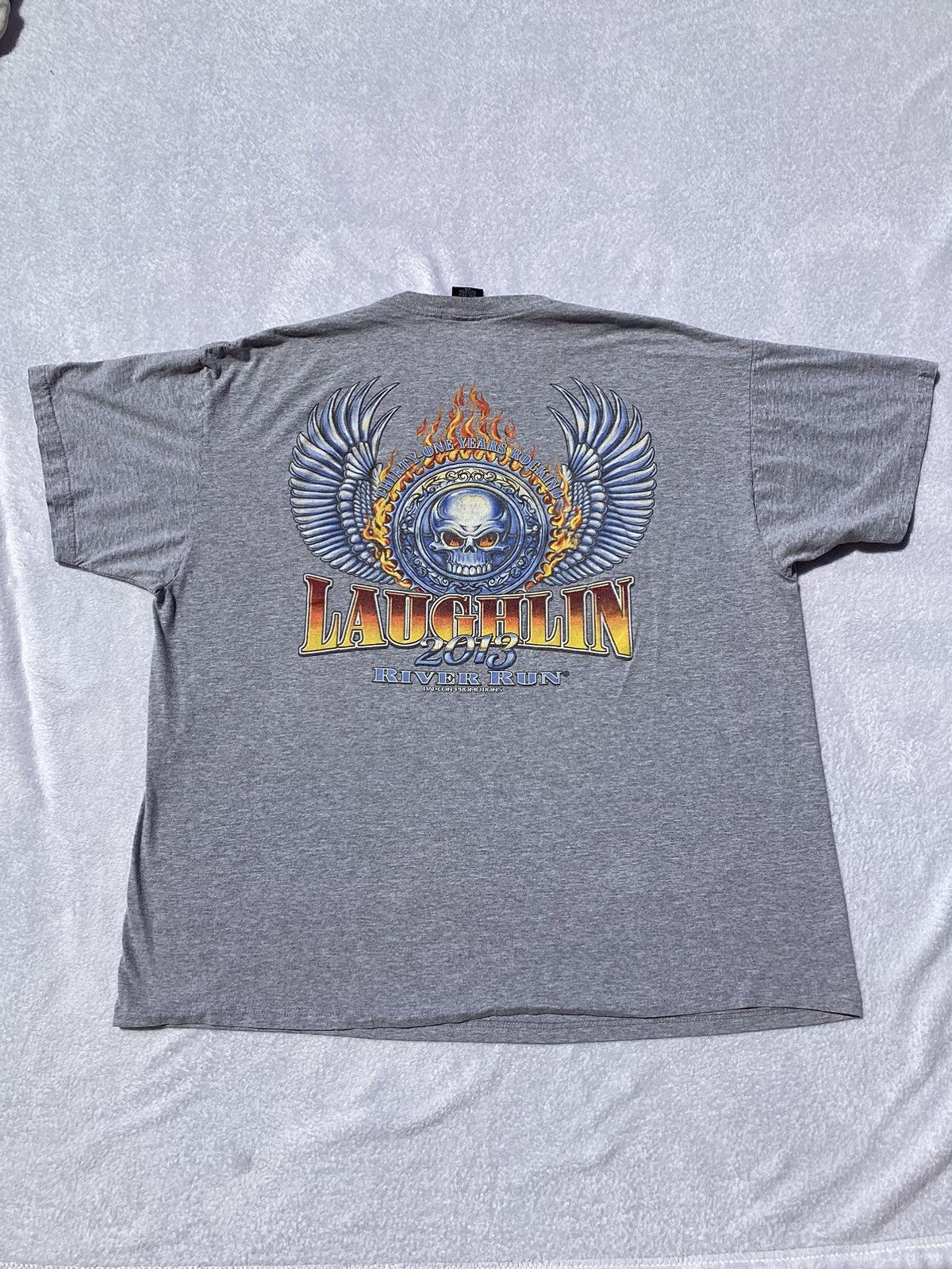 Harley Davidson × Vintage 2013 Laughlin River run double sided motorcycle/biker Tee Size US XXL / EU 58 / 5 - 1 Thumbnail
