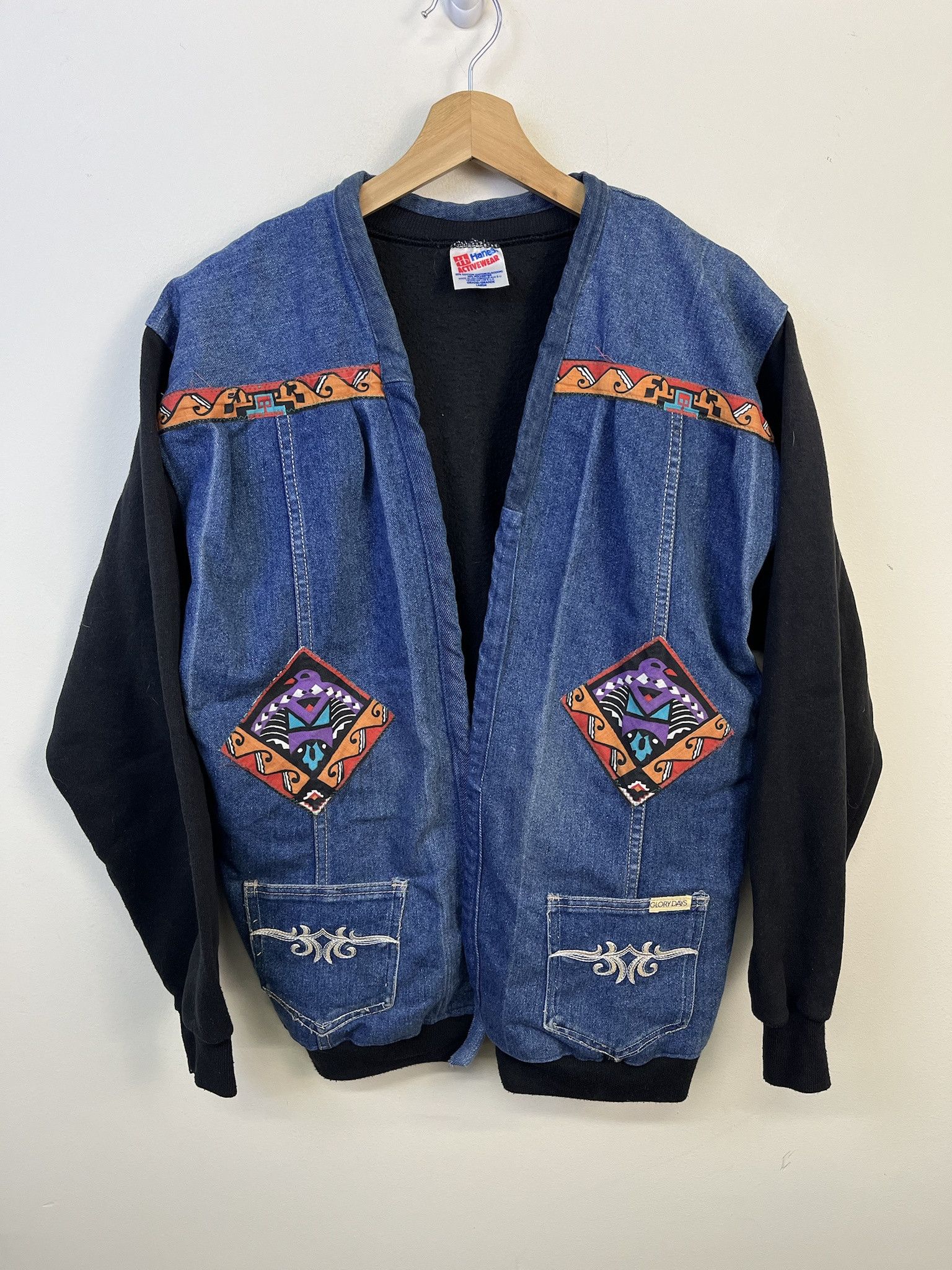 Other Vintage Custom Denim Jacket Sweatshirt Cardigan Y2K Denim Jacket Sweatshirt Size M Size US M / EU 48-50 / 2 - 1 Thumbnail