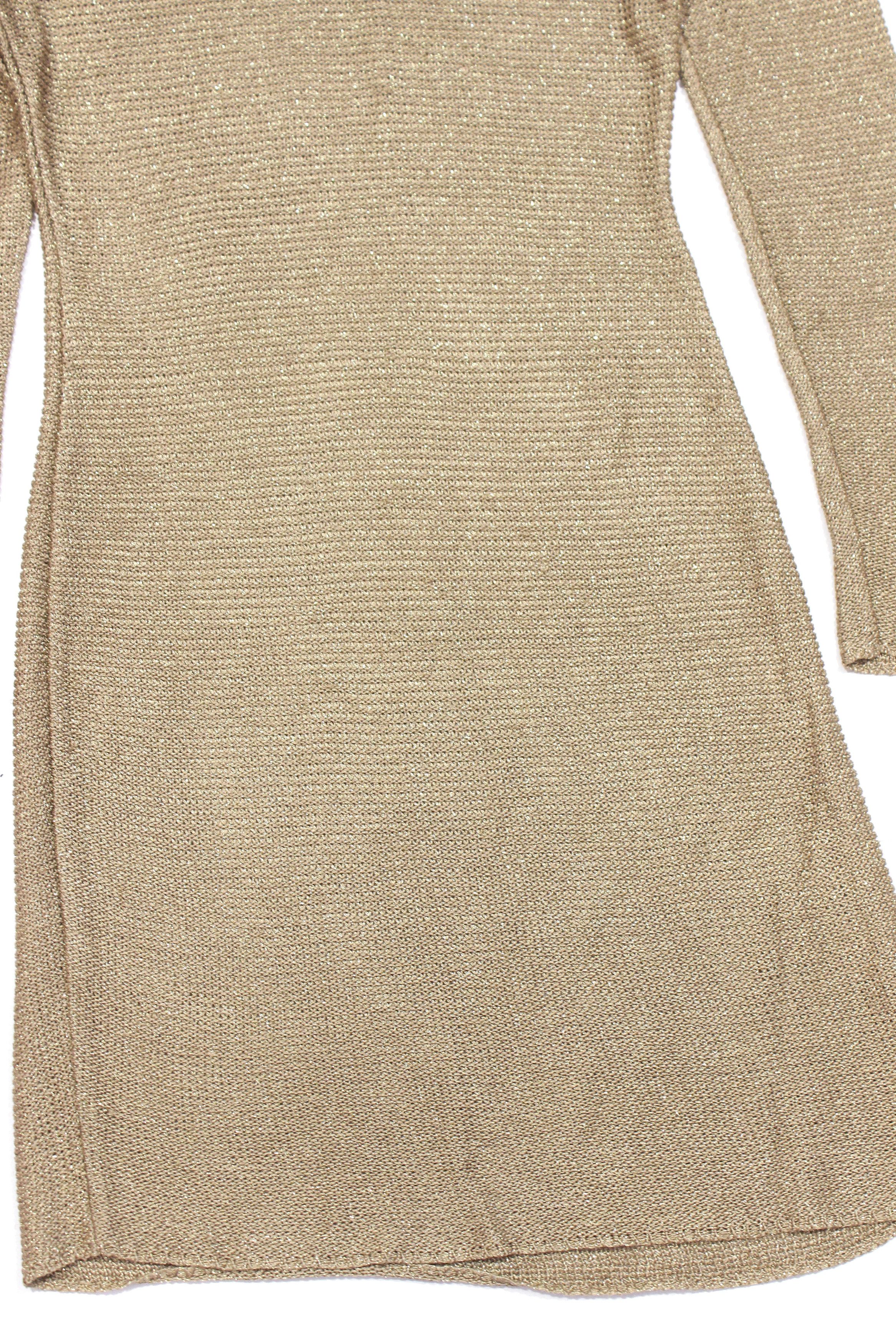 Ralph Lauren Purple Label Golden Knit Dress Size M / US 6-8 / IT 42-44 - 5 Thumbnail