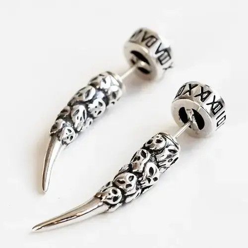 Japanese Brand × Vintage Vintage Wolf Tooth Skull Stud Earring Size ONE SIZE - 2 Thumbnail
