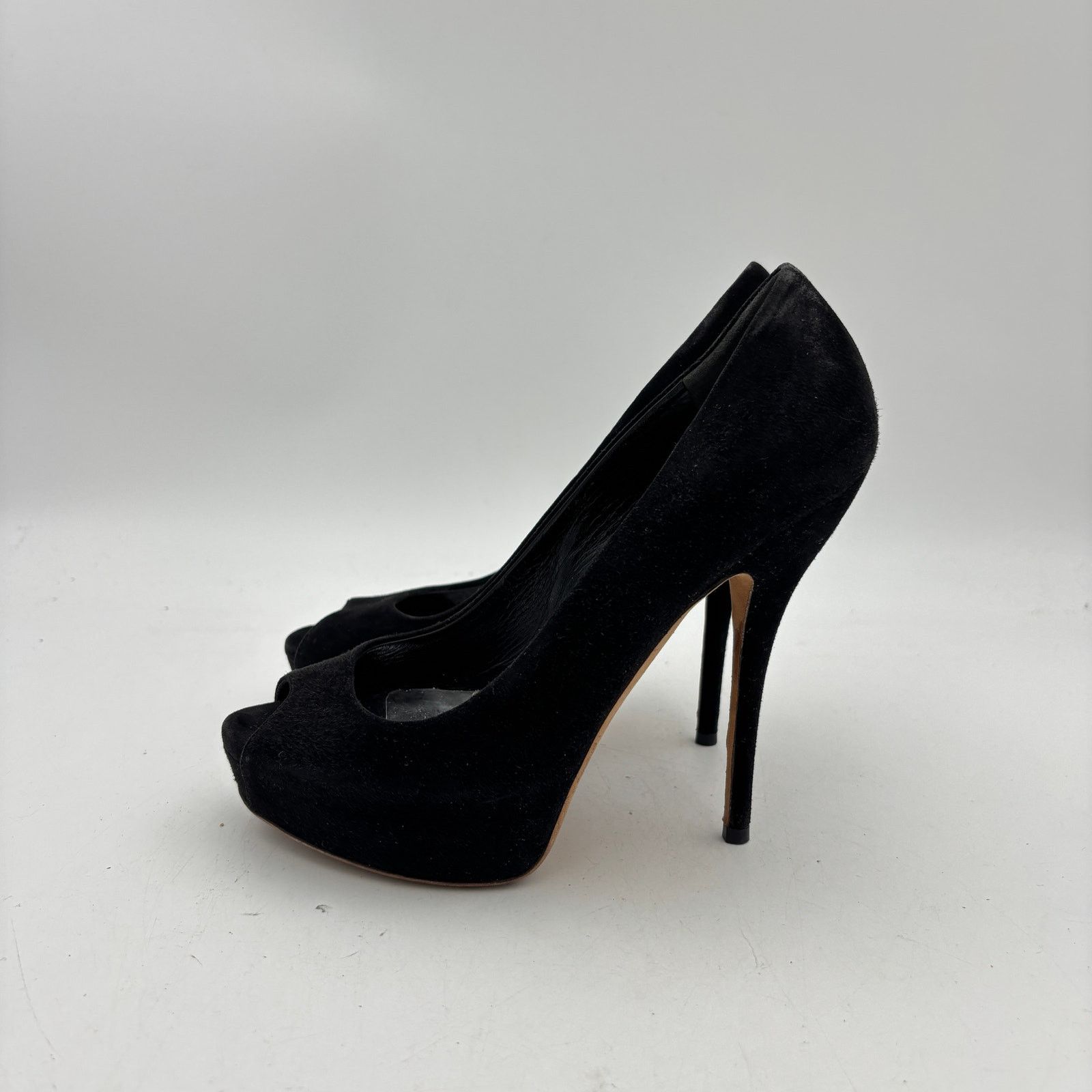 Gucci Gucci Sophia Black Suede Peep Toe Pumps Heels Women's 37 Size US 7 / IT 37 - 5 Thumbnail