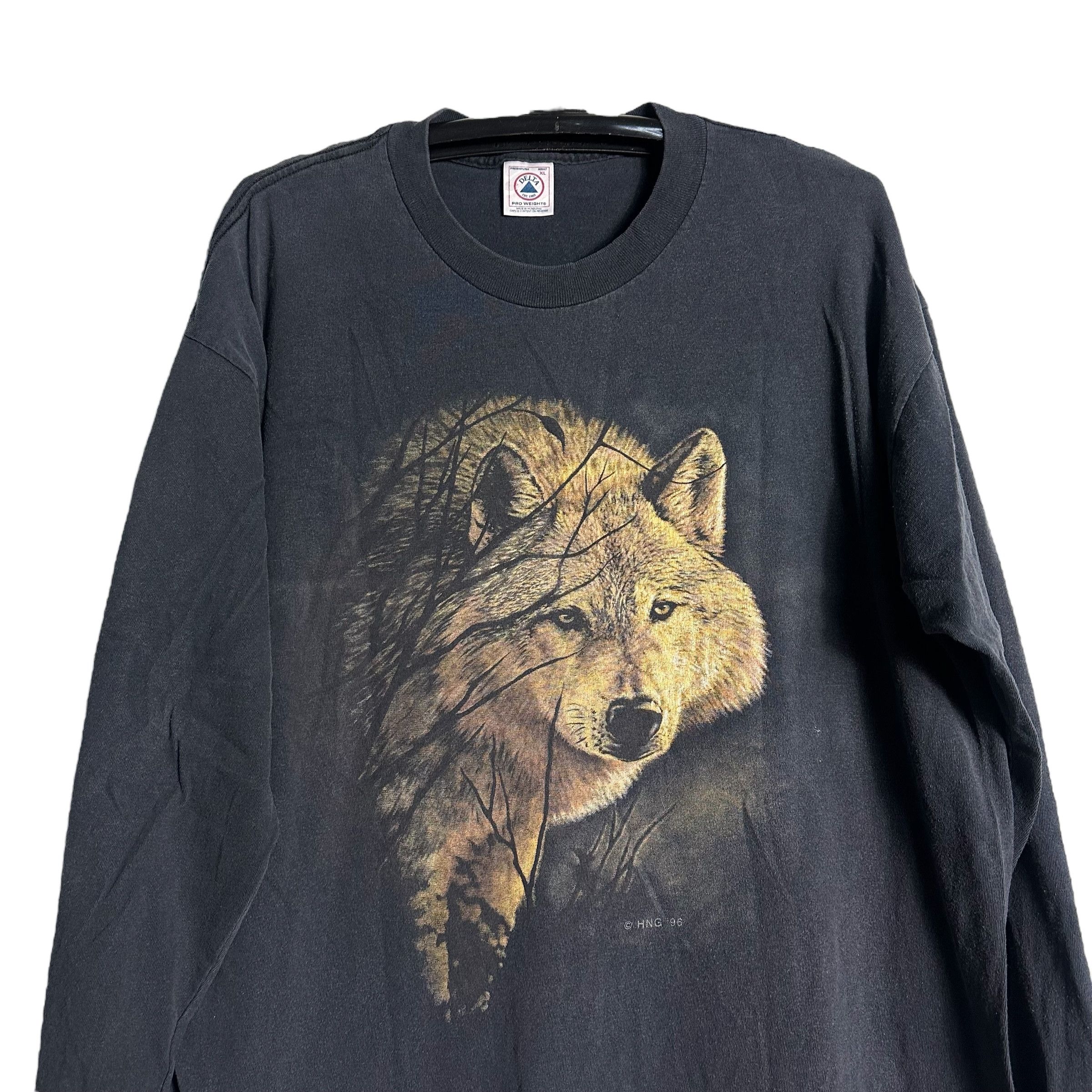 Habitat 🔥RARE🔥Vintage 90s Wolf OVP Animal Long Sleeve T-shirt Size US XL / EU 56 / 4 - 2 Thumbnail