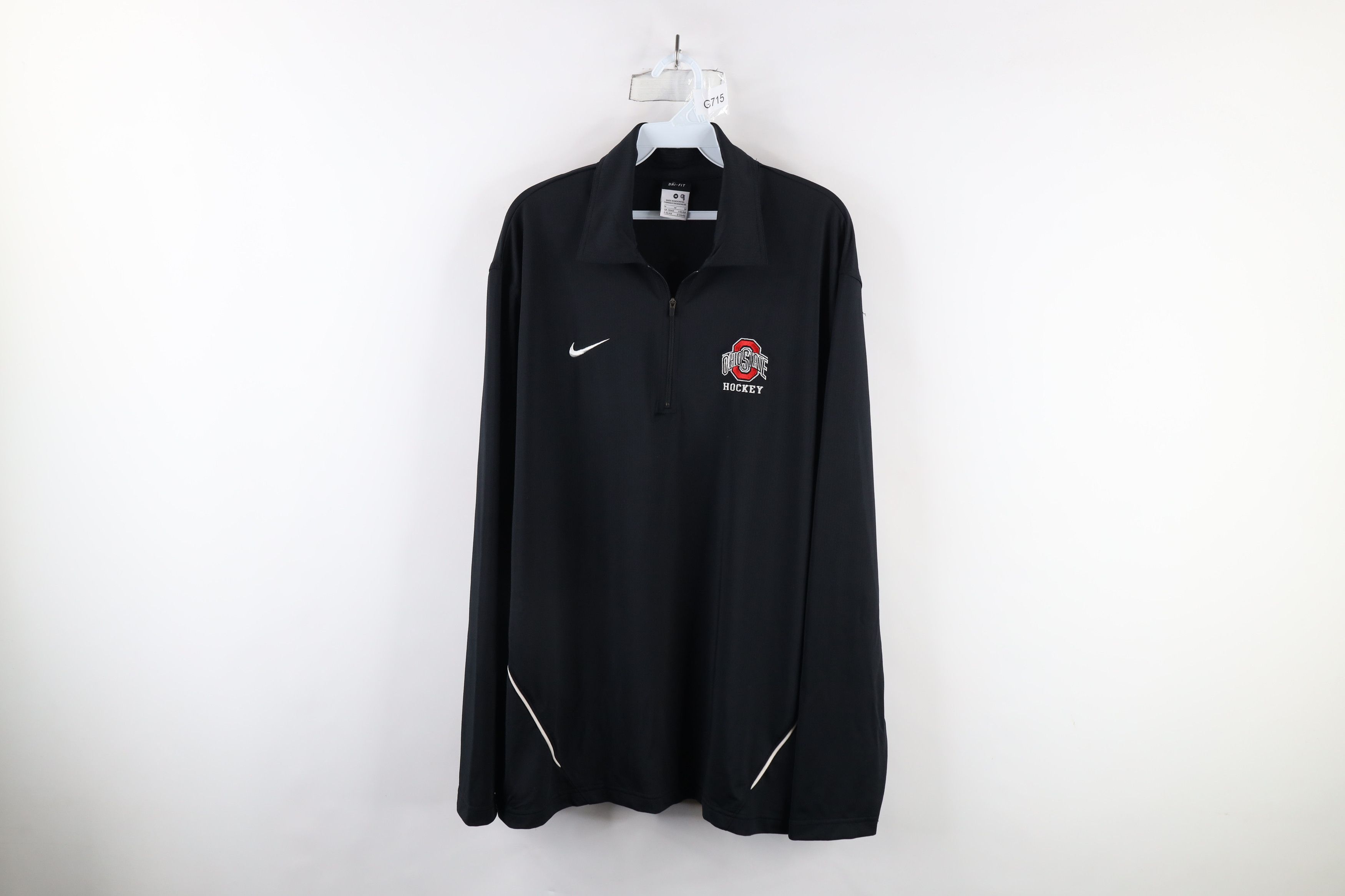 Nike × Vintage Nike Ohio State University Hockey Half Zip Polo Black Size US M / EU 48-50 / 2 - 1 Thumbnail