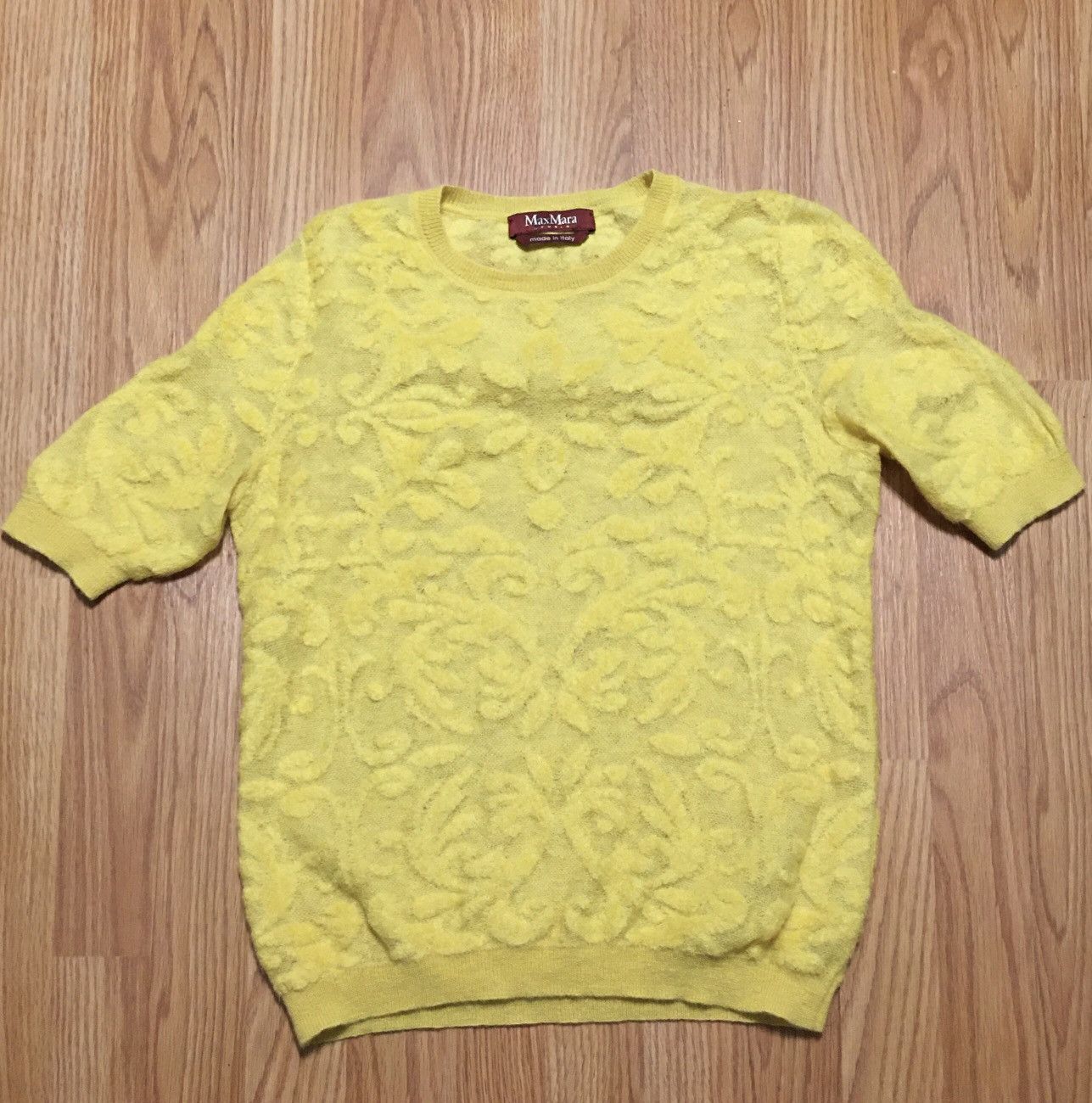 Max Mara Max Mara Studio Womens Yellow Top Floral Design Size S Size S / US 4 / IT 40 - 7 Thumbnail