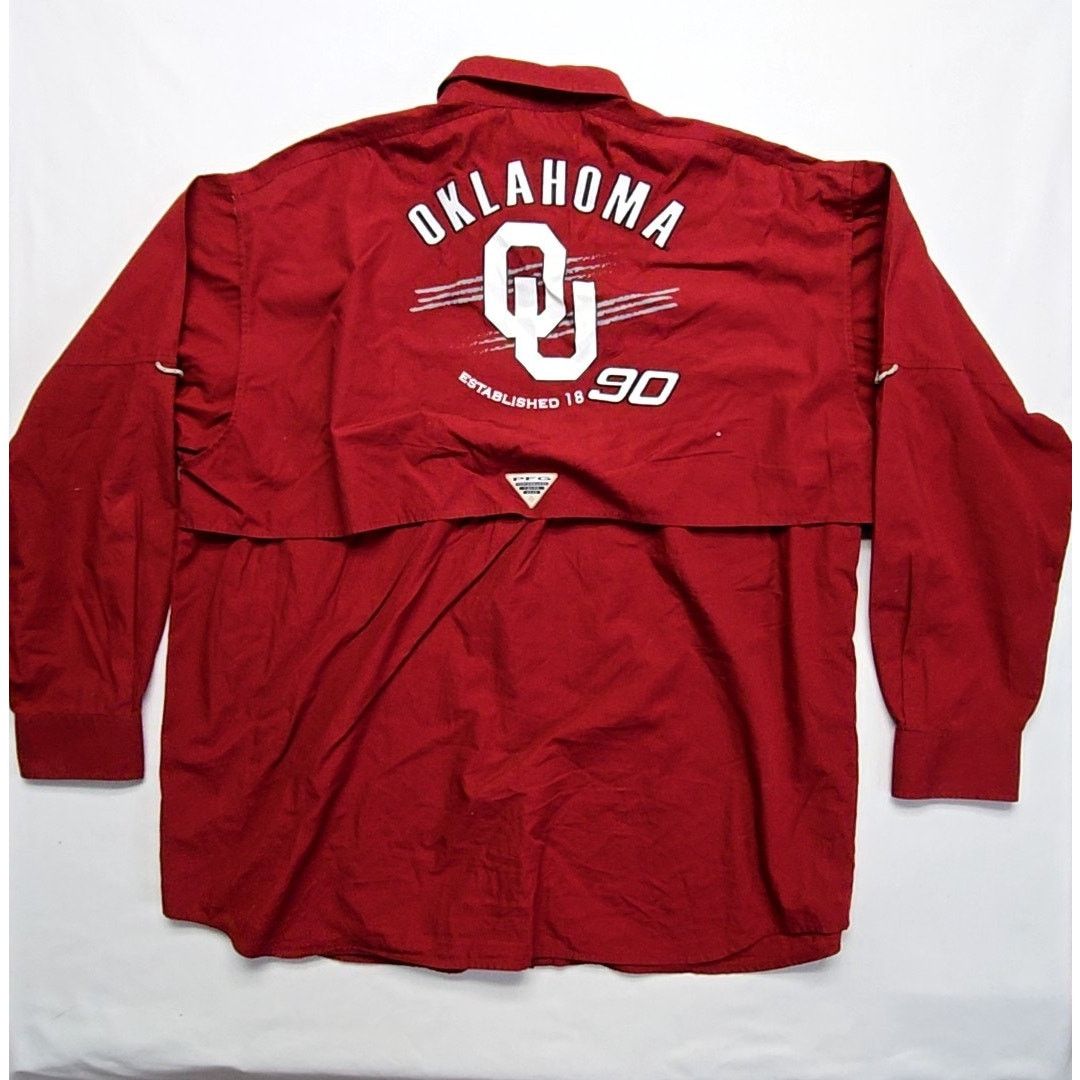Columbia Columbia PFG Oklahoma Sooner Red Outdoor Fishing L Shirt Size US L / EU 52-54 / 3 - 10 Thumbnail