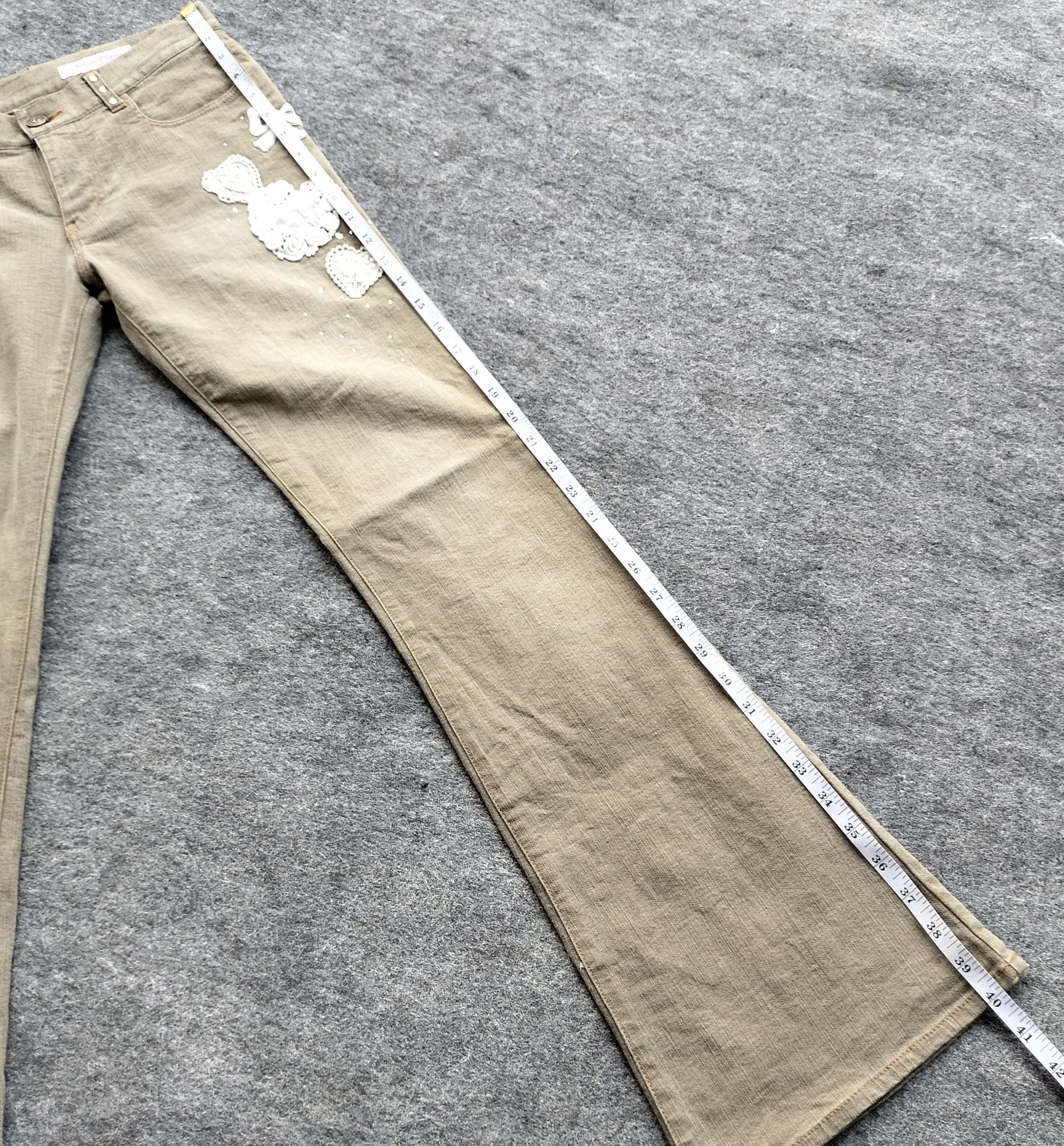 Hysteric Glamour 00s Mezzo Piano brocade rhinestone flarw jeans Size 27" / US 4 / IT 40 - 17 Thumbnail