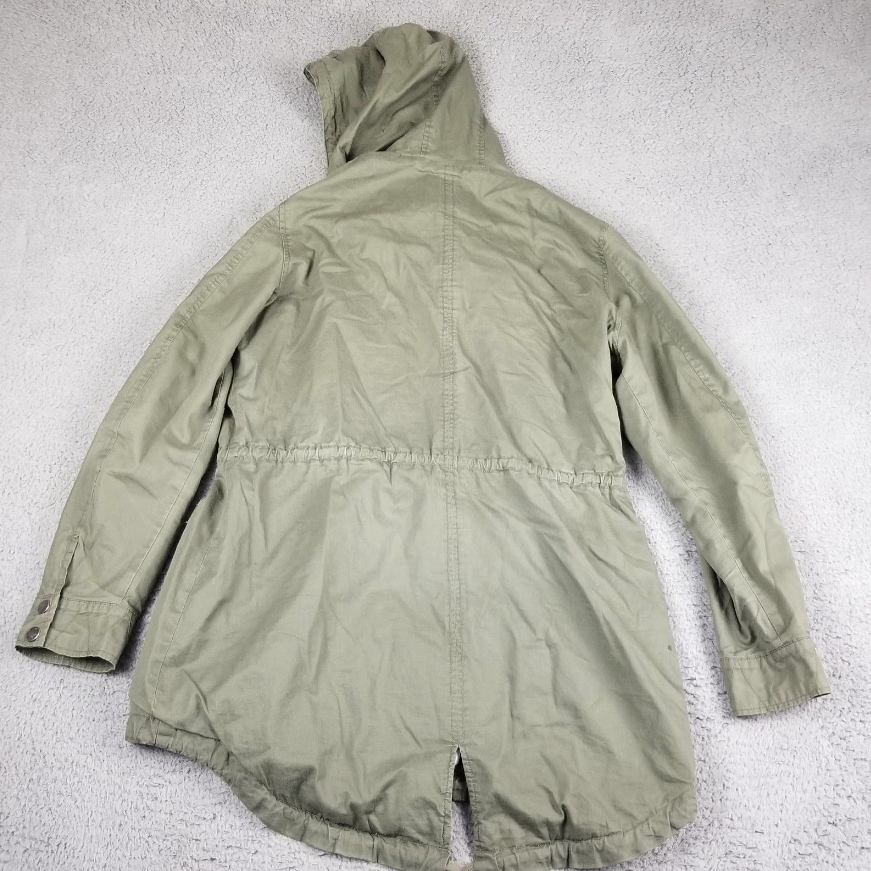 FatFace VINTAGE Fat Face Women's Jacket Overcoat Military Canvas Hooded Striped Green Size 14 Size XL / US 12-14 / IT 48-50 - 5 Thumbnail