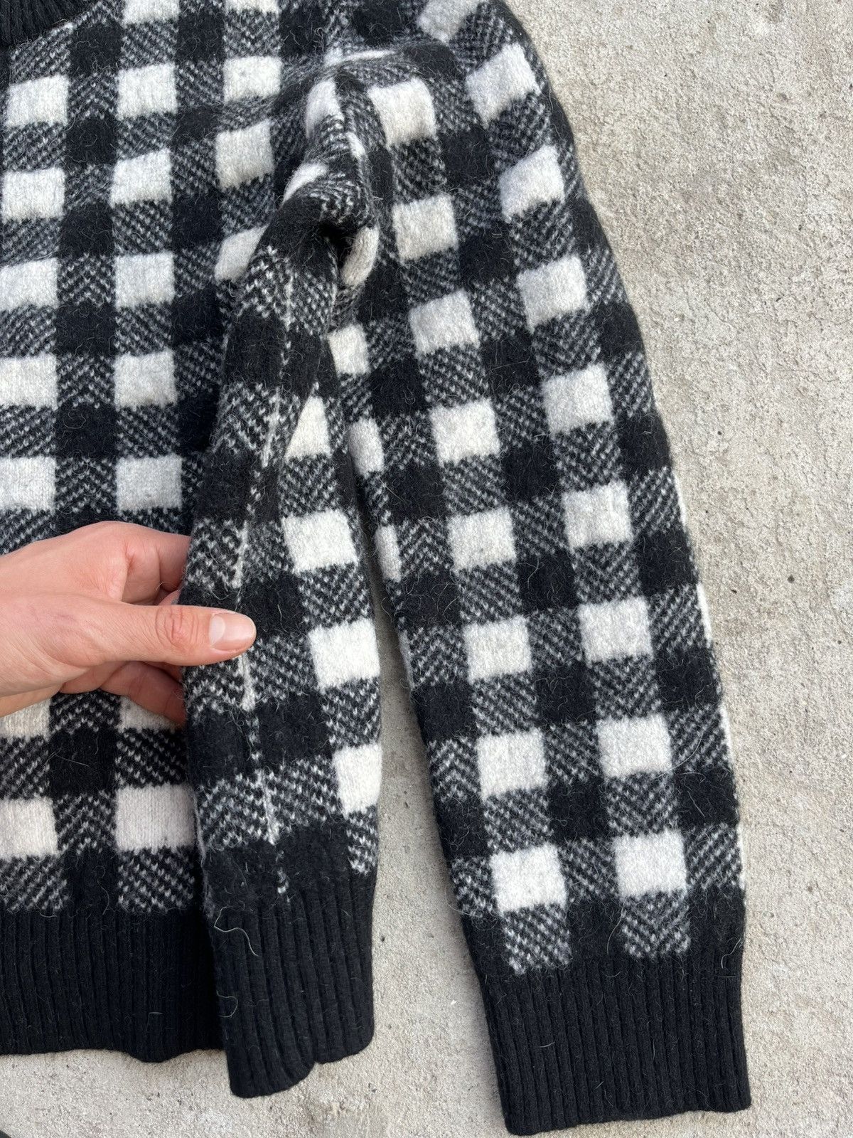 Hedi Slimane × Saint Laurent Paris FW14 Saint Laurent by Hedi Slimane Wool Checkered Sweater Size US S / EU 44-46 / 1 - 13 Thumbnail