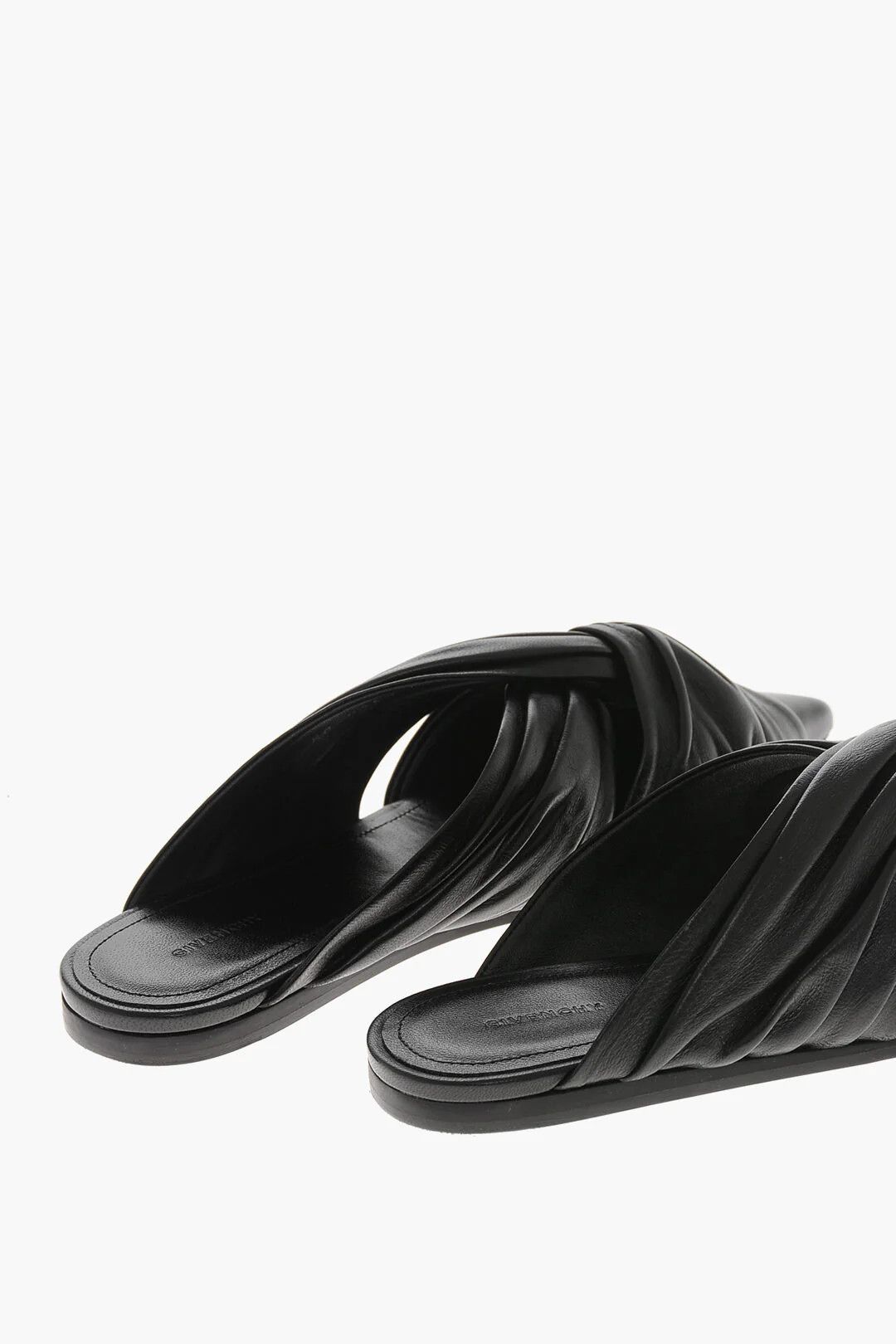 Givenchy og1mm0326 Flat Leather Mules in Black Size US 5 / IT 35 - 2 Thumbnail