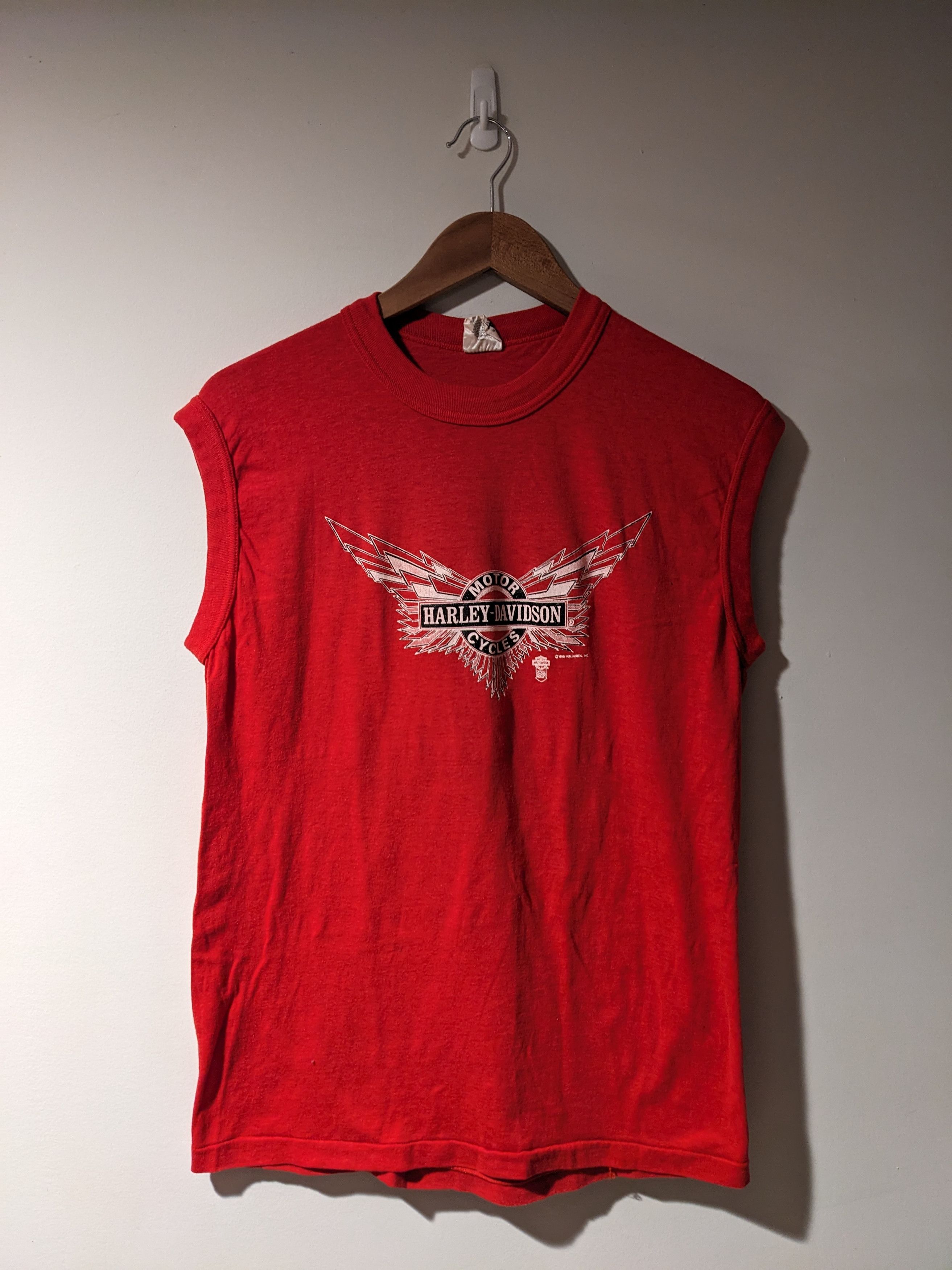 Harley Davidson Vintage 1986 Harley Davidson Motorcycle Sleeveless T-Shirt Size US XL / EU 56 / 4 - 1 Thumbnail