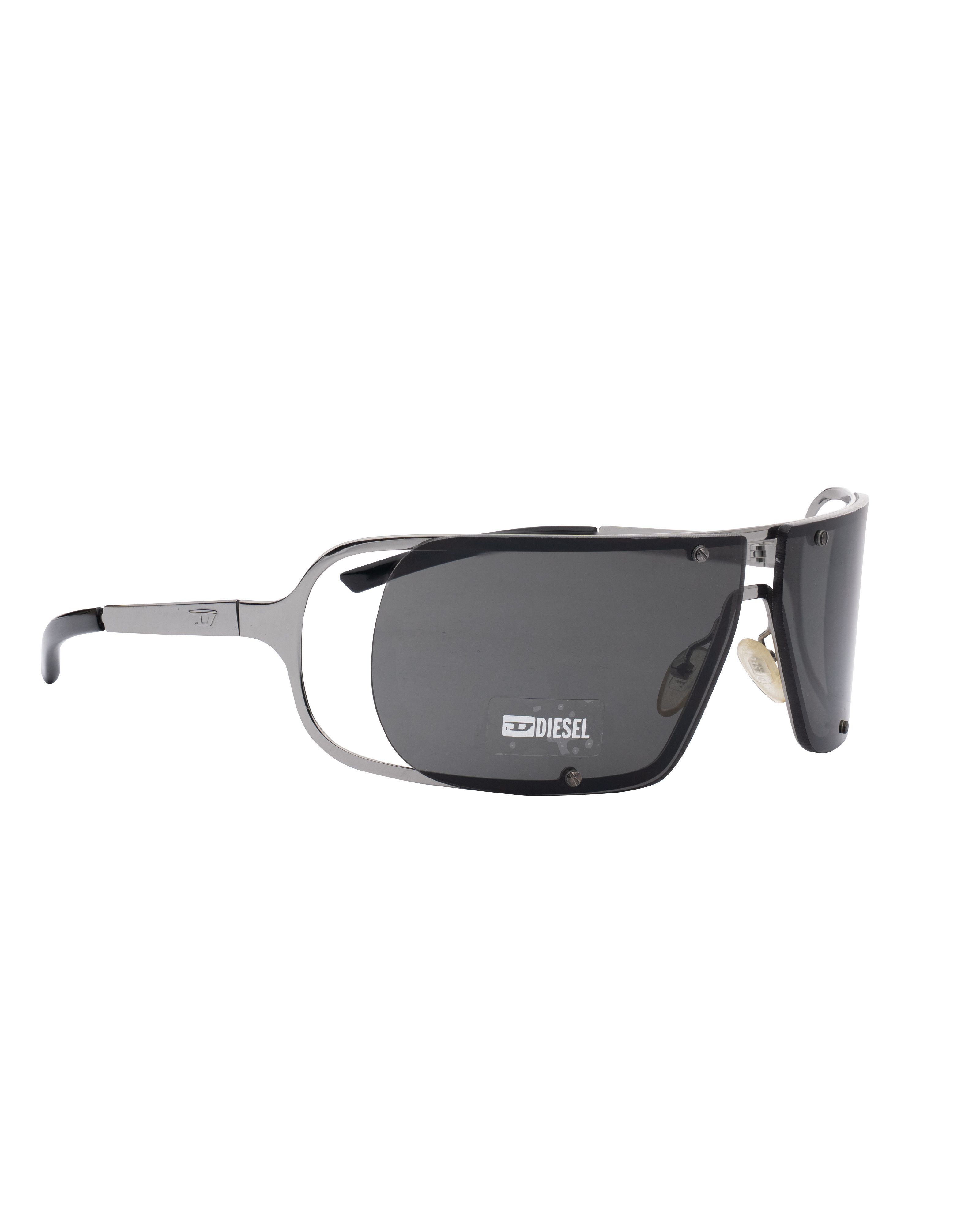 Diesel Diesel '90s Black Oversized Rimless Cut Out Sunglasses Size ONE SIZE - 1 Thumbnail