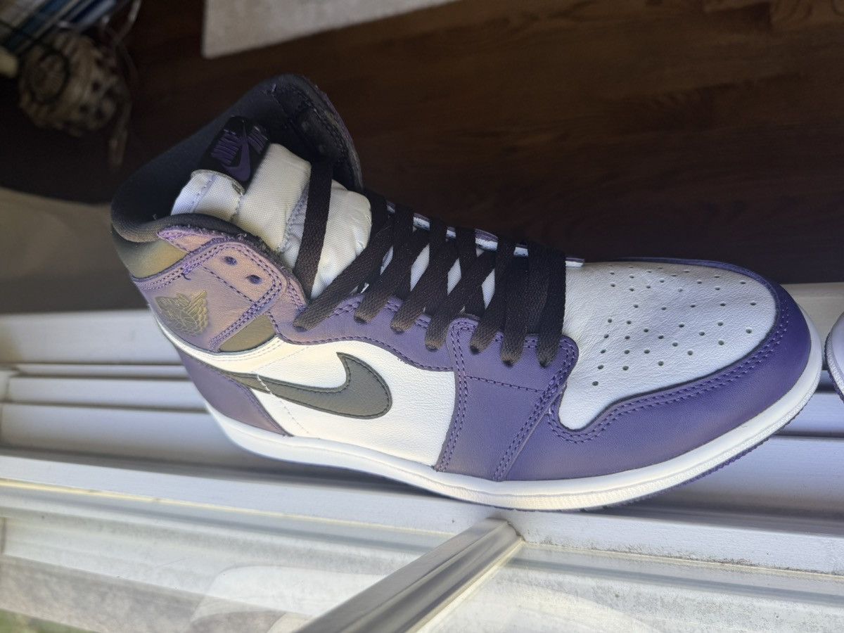 Jordan Brand 10 Jordan 1 High Court Purple White Retro Air OG Size US 10 / EU 43 - 3 Thumbnail